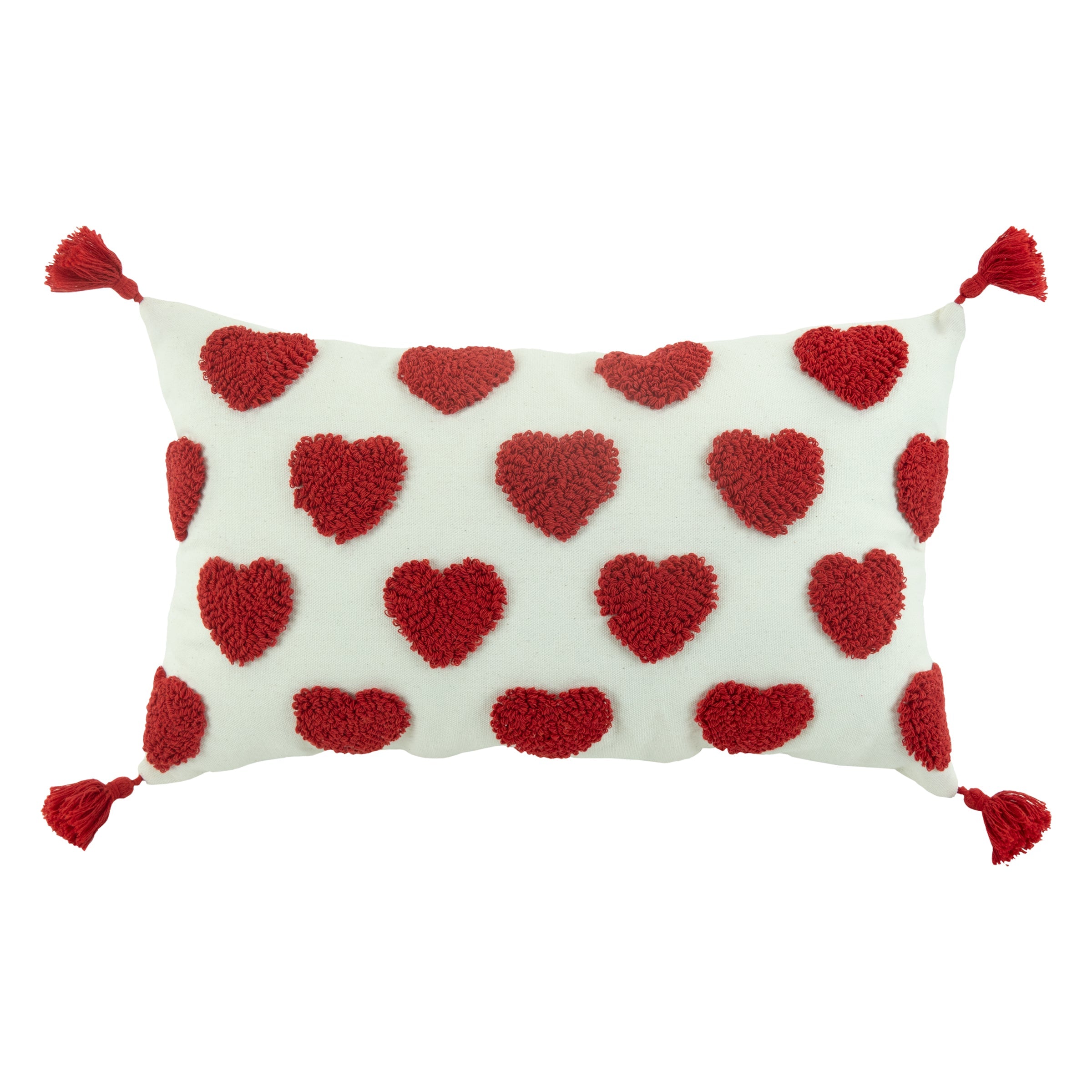 Plush Hearts 12X20 Throw Pillow