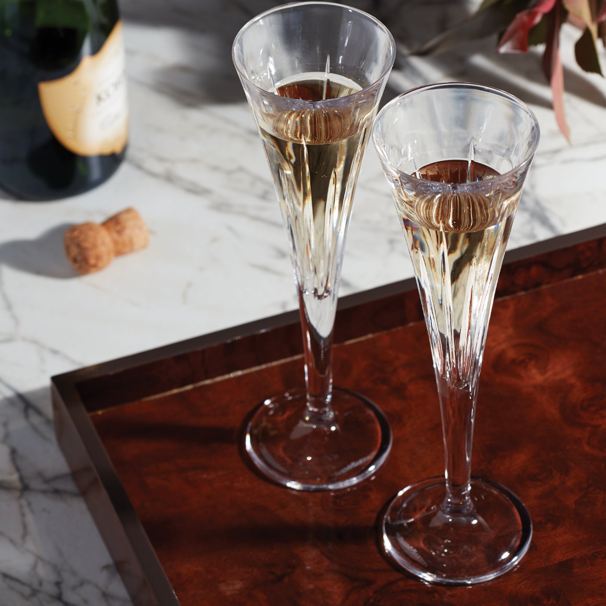 "Soho Crystal Toasting Flutes, Set of 2"