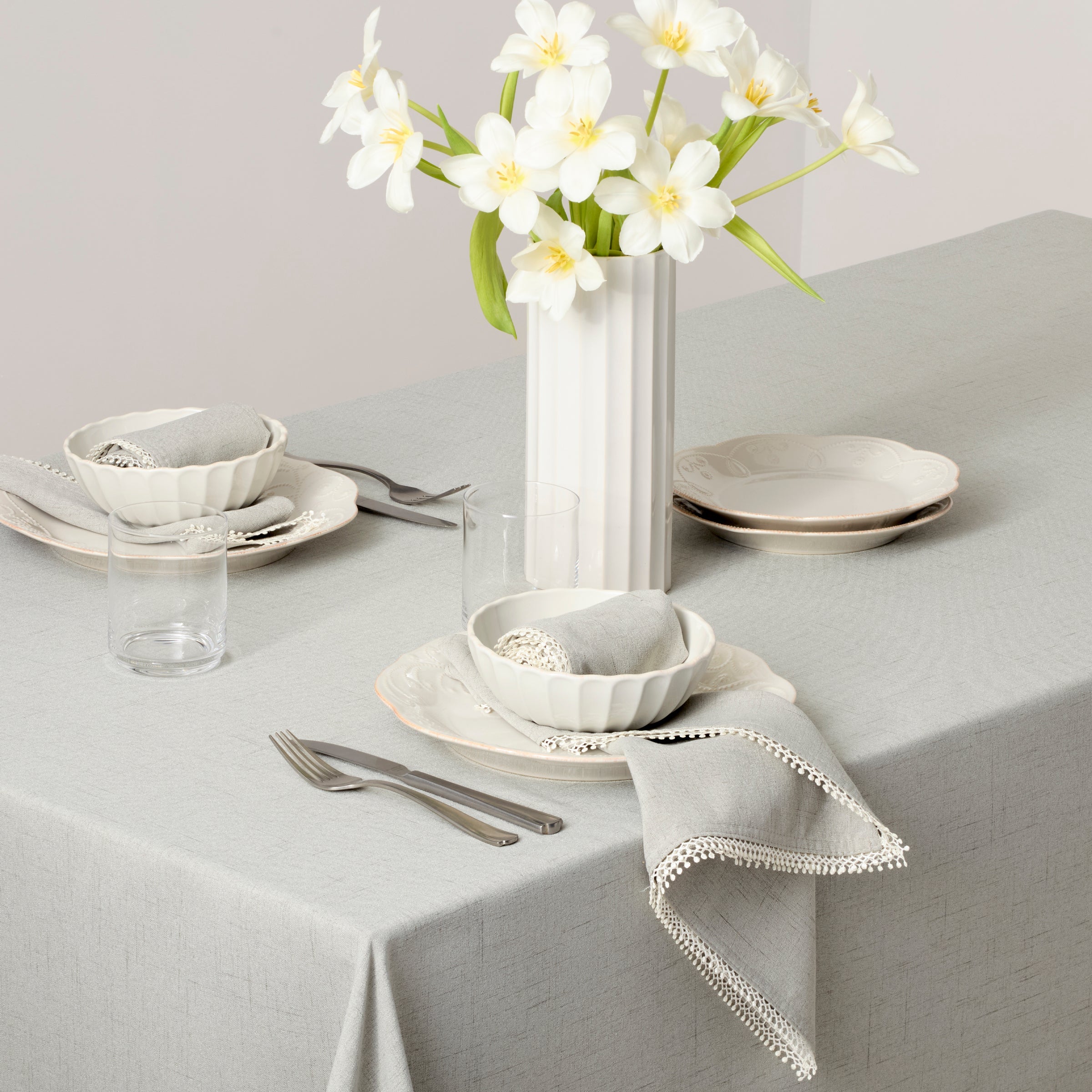 French Perle Dove Grey 19X19 Napkin