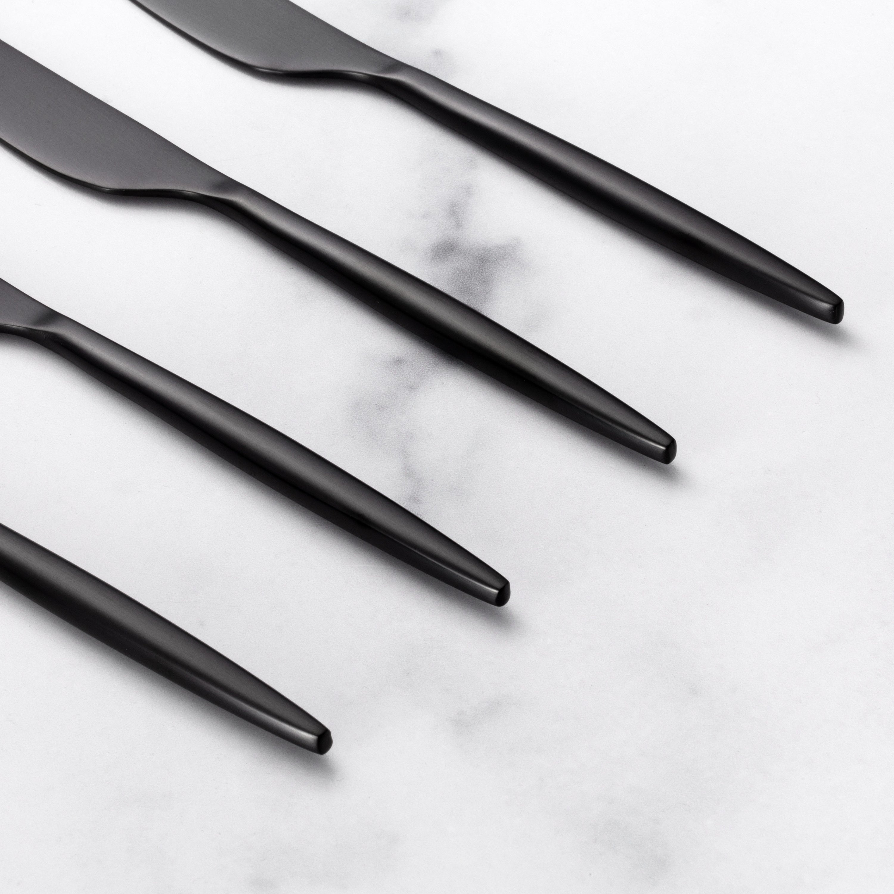 Gaze Black Satin Spreader - Set of 4