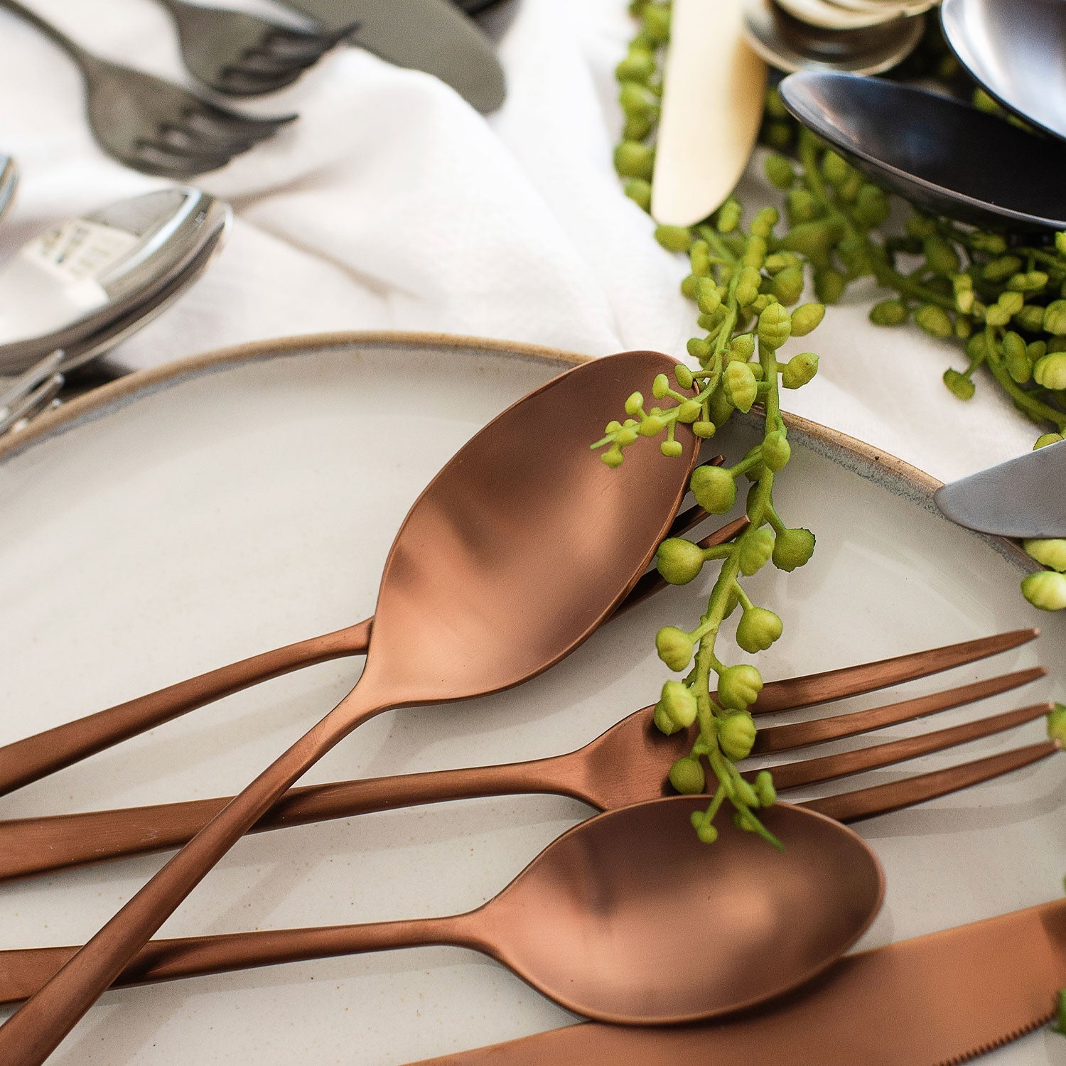 Marlise Copper Satin 20 Piece Flatware Set