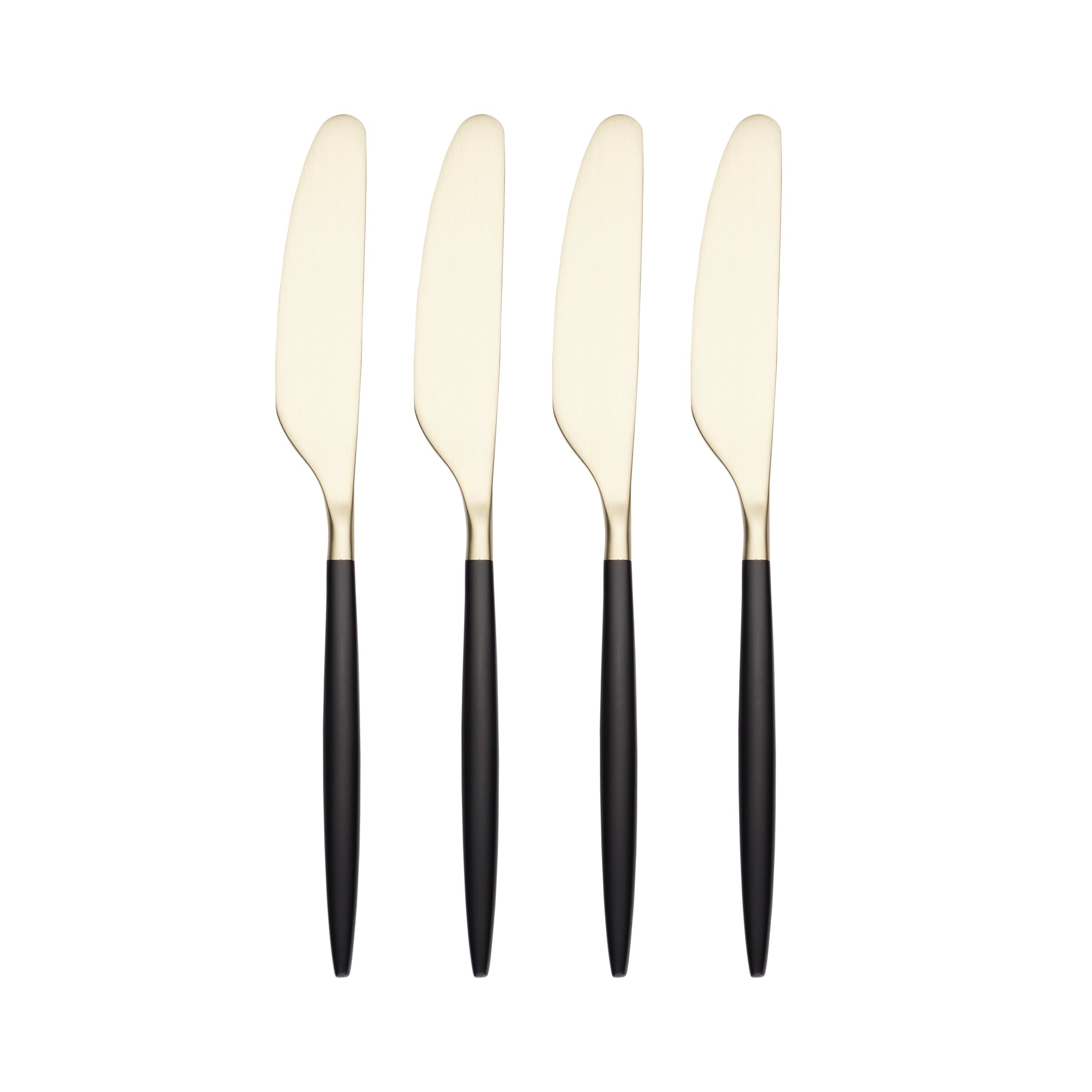 Gaze Black Champagne Satin Spreader - Set of 4