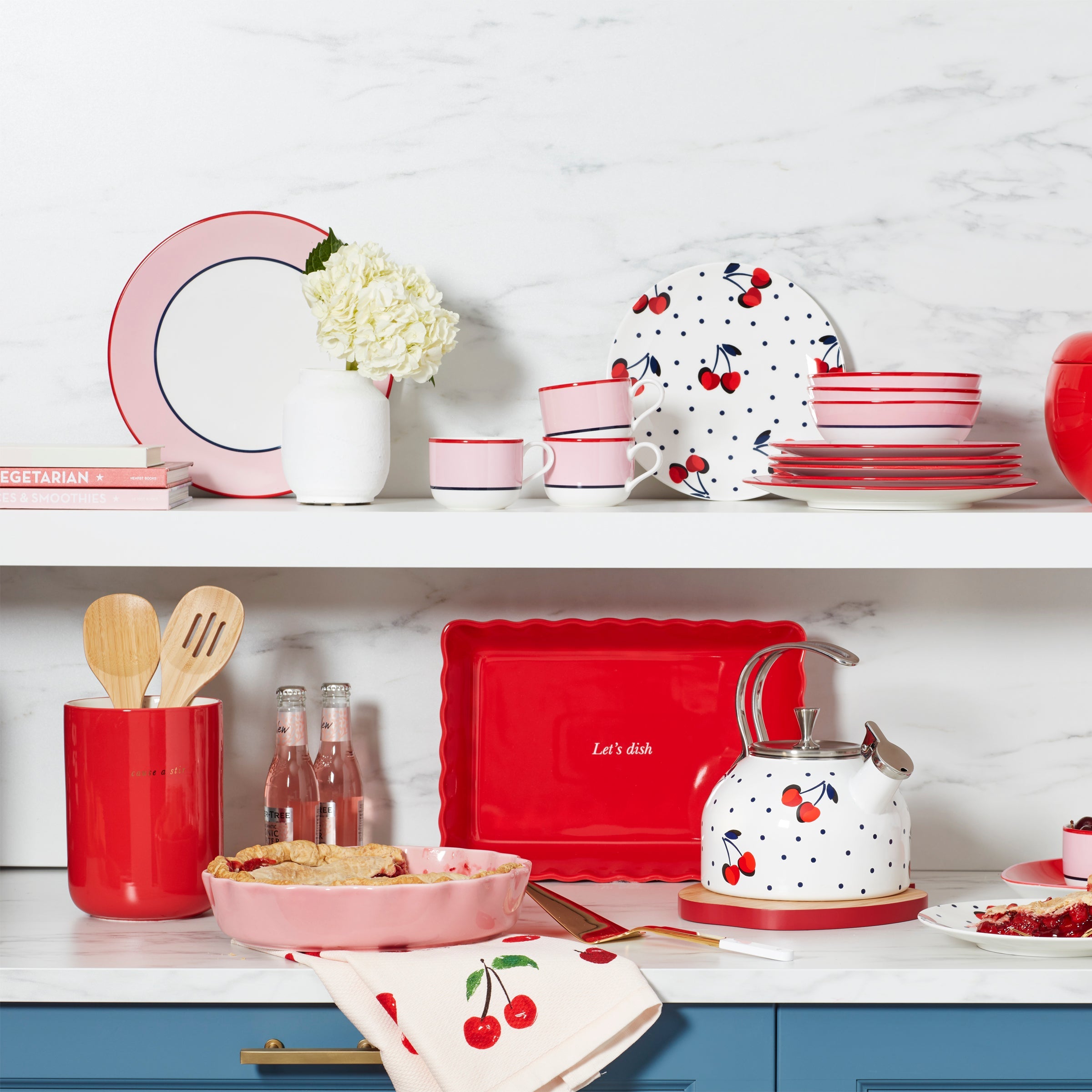 Make It Pop 12-Piece Dinnerware Set - Pink/Navy