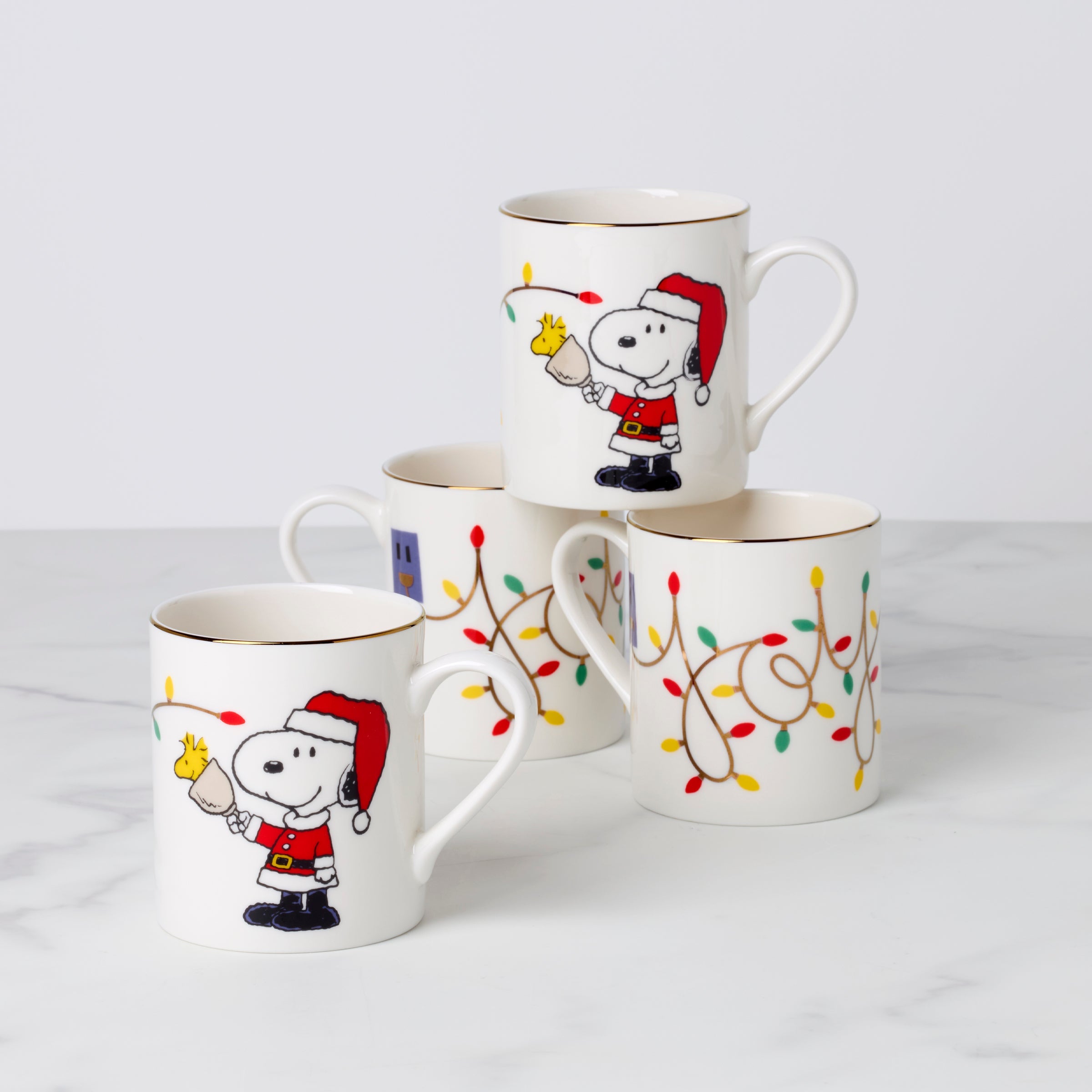Snoopy Christmas Mugs - Set of 4