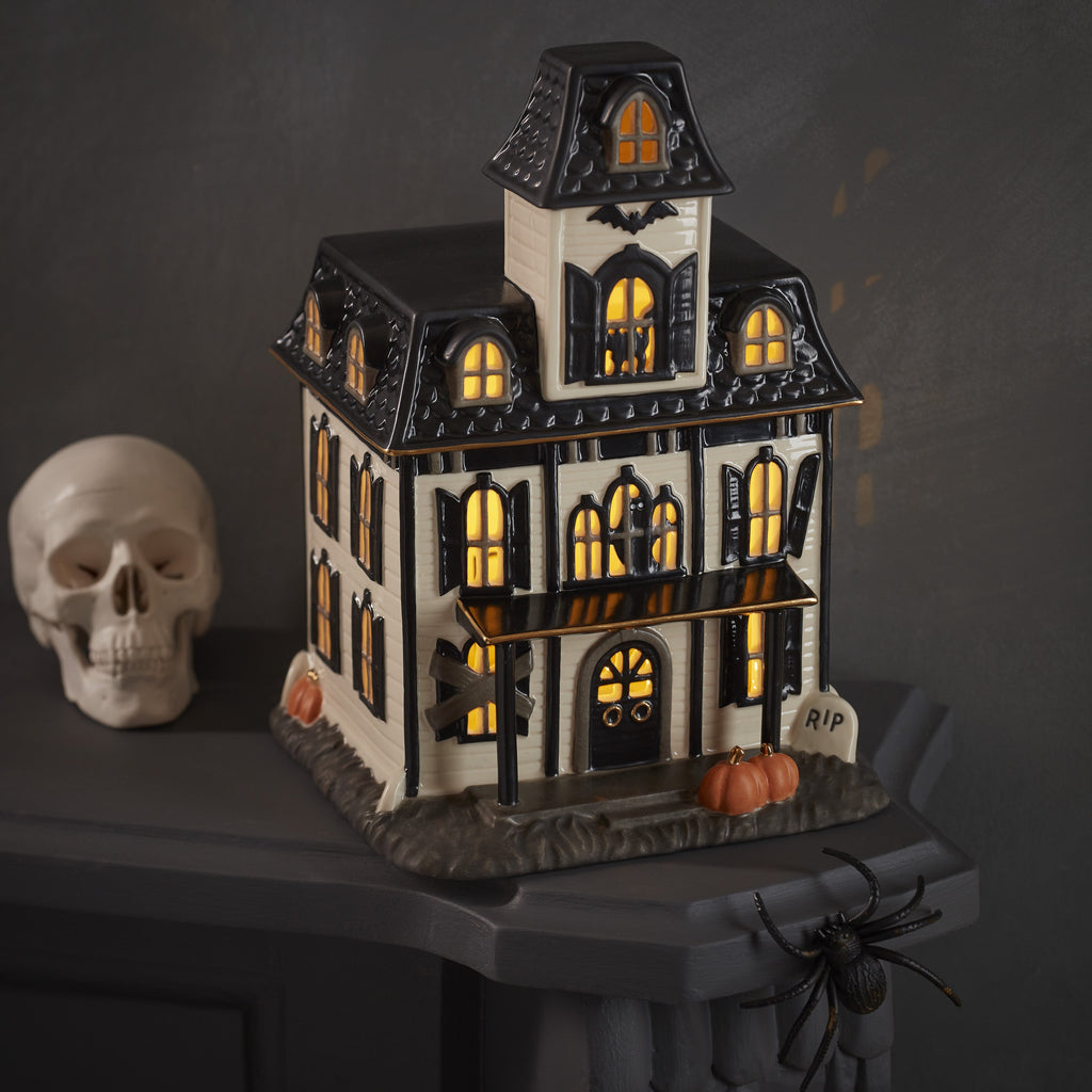Vintage Halloween Lit House Figurine