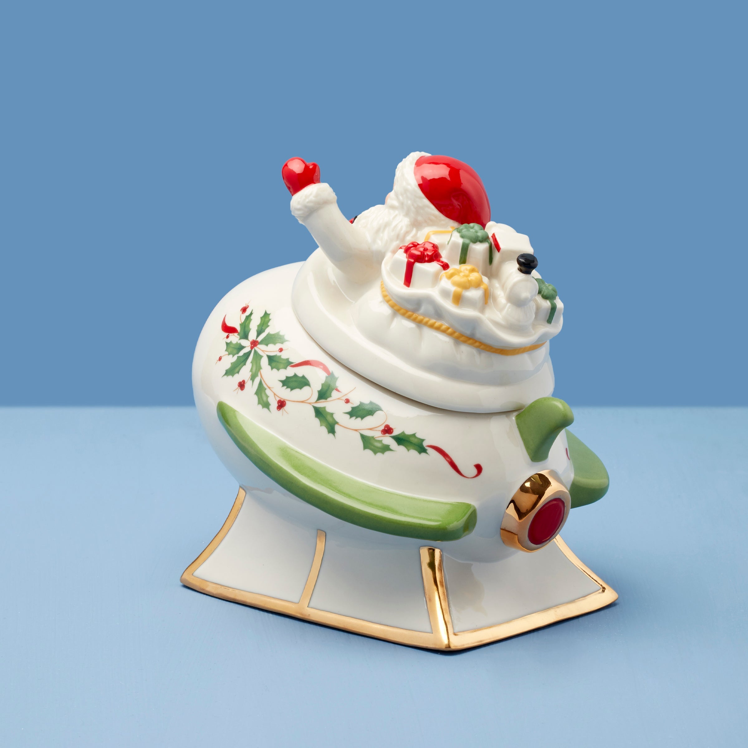Holiday Santa's Rocket Covered Candy Dish