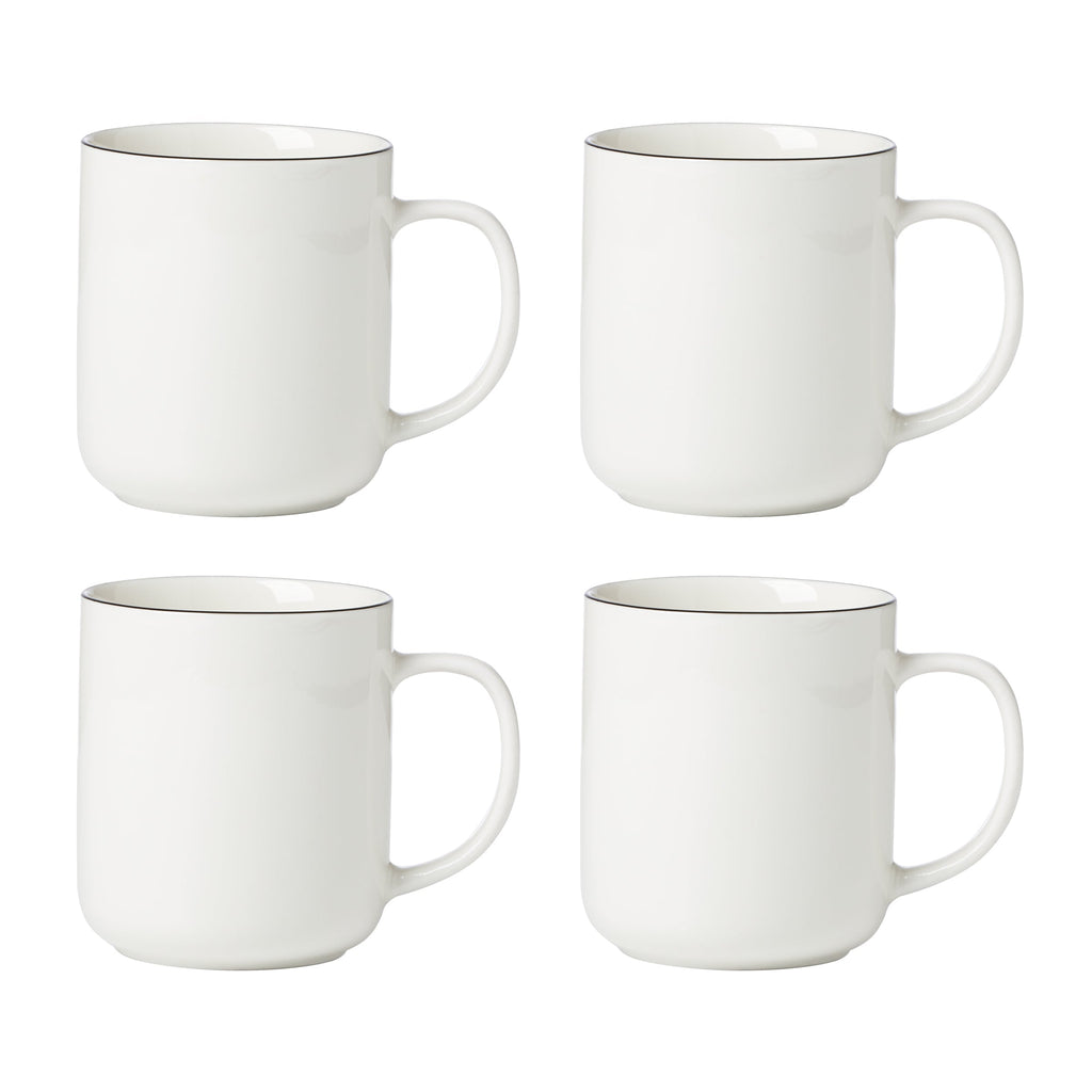 24 Seven Black Rim Mugs - Set of 4