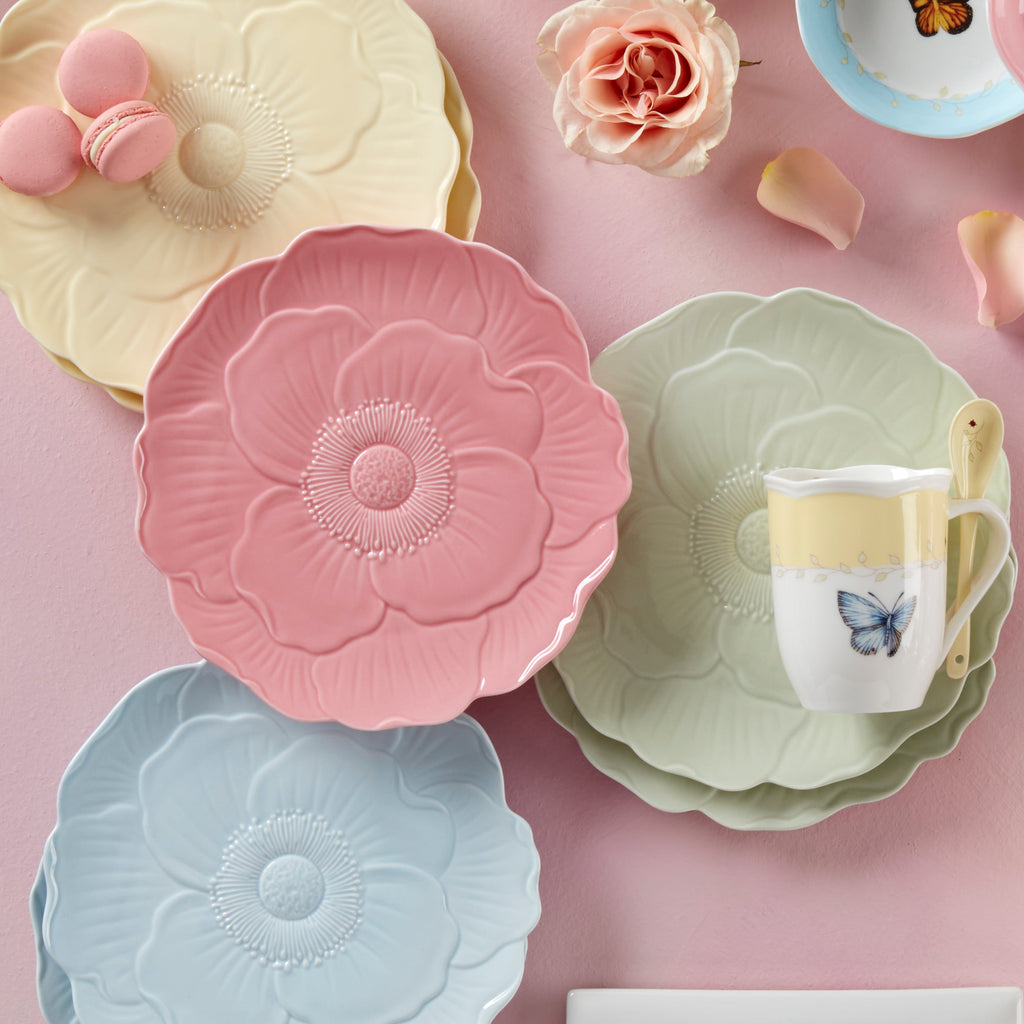 Butterfly Meadow Floral Blue Accent Plates - Set of 4