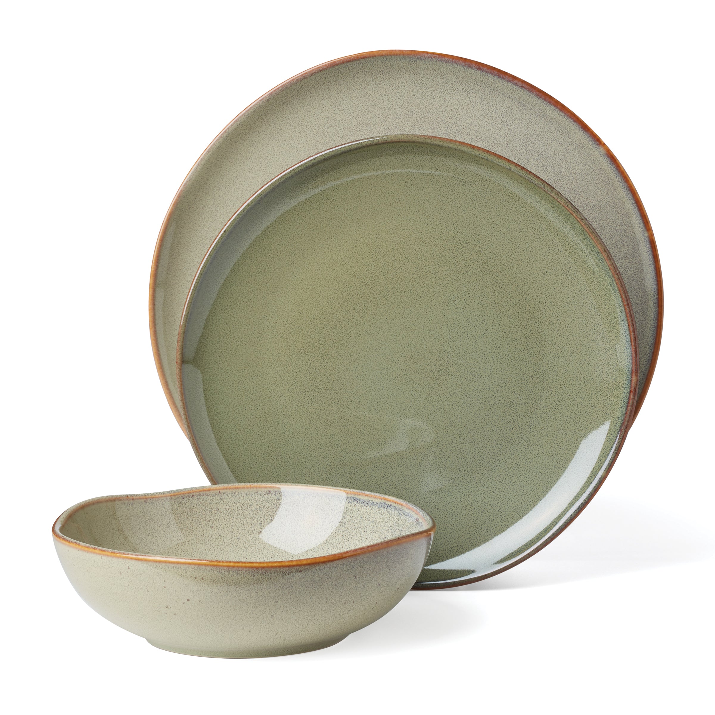 Organic Shades Sage 12-Piece Dinnerware Set