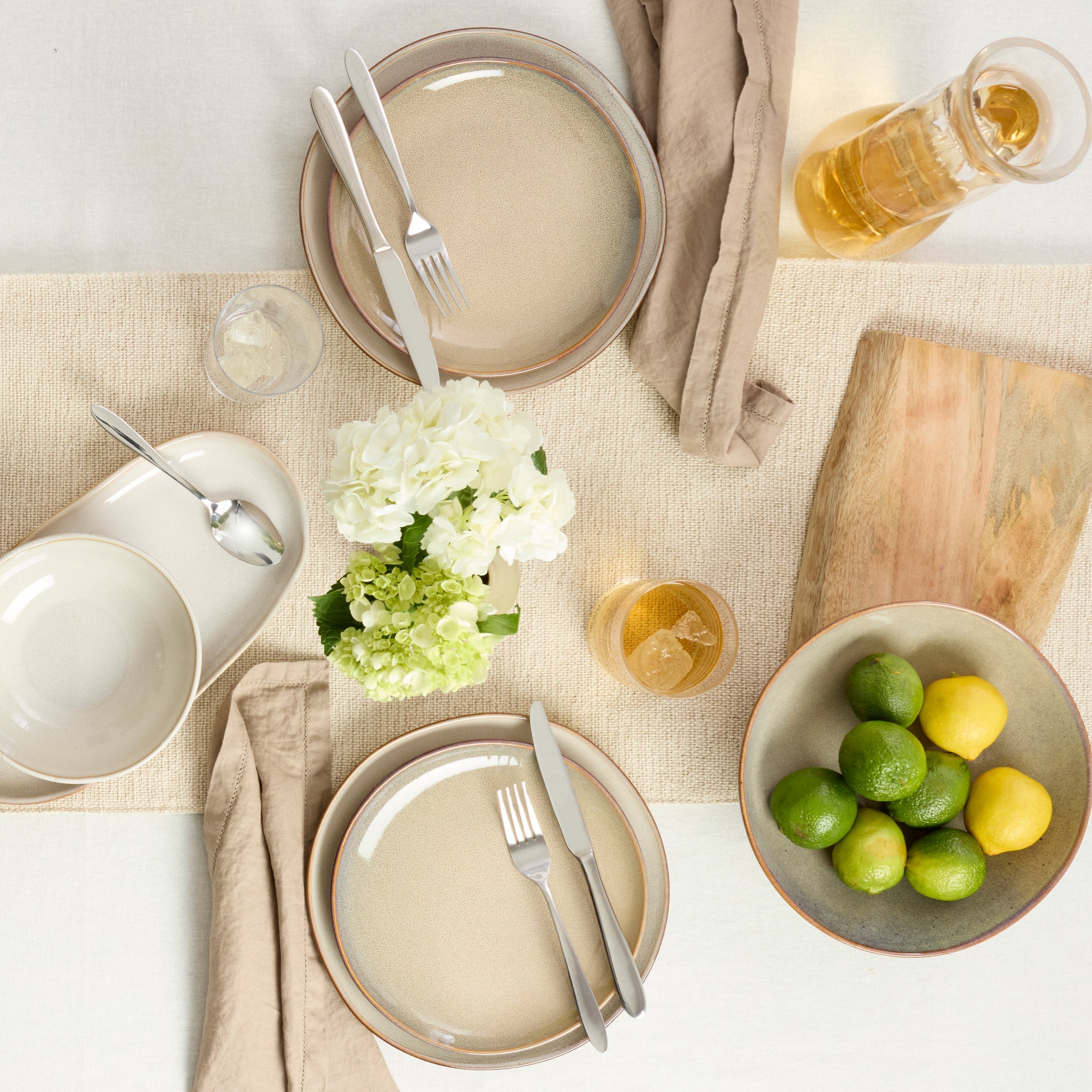 Organic Shades Oatmeal 12-Piece Dinnerware Set
