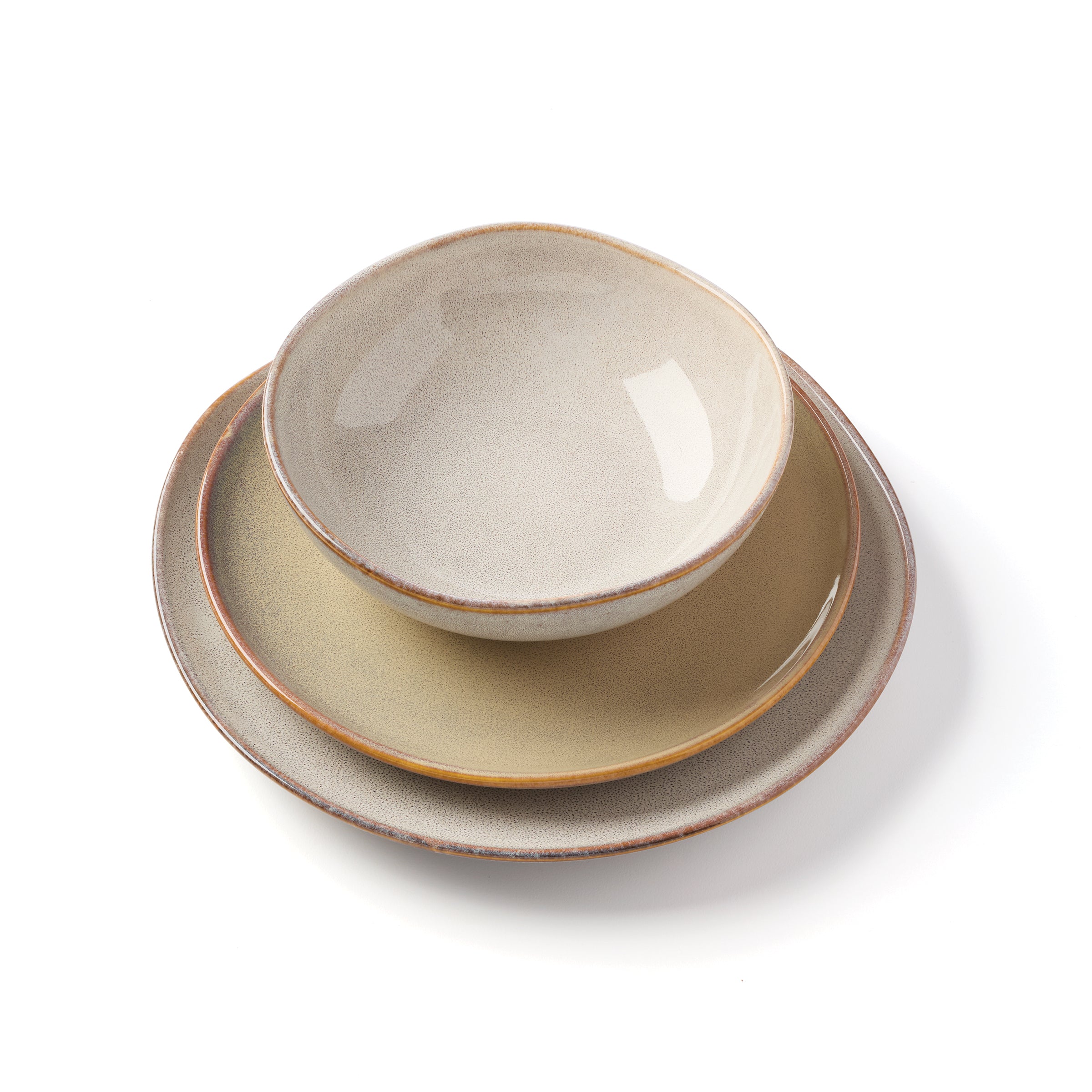 Organic Shades Oatmeal 12-Piece Dinnerware Set