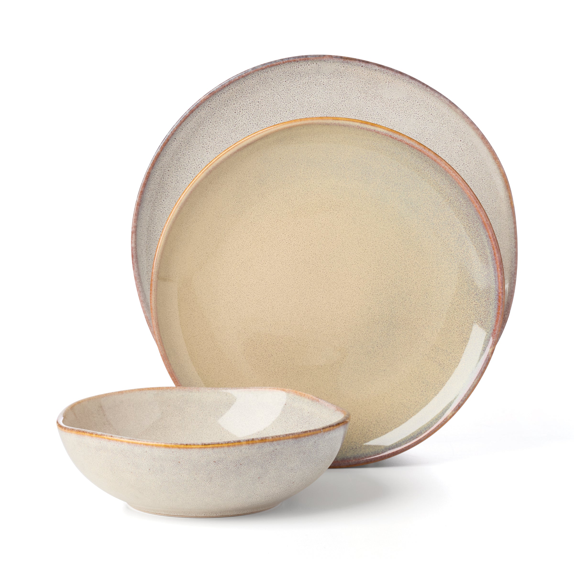 Organic Shades Oatmeal 12-Piece Dinnerware Set