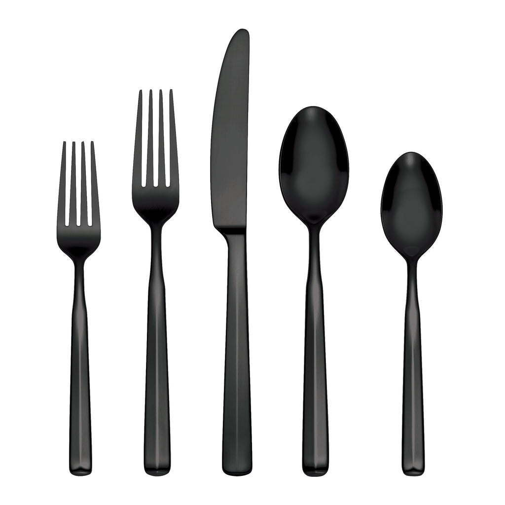 Ryder Black Satin 20 Piece Flatware Set