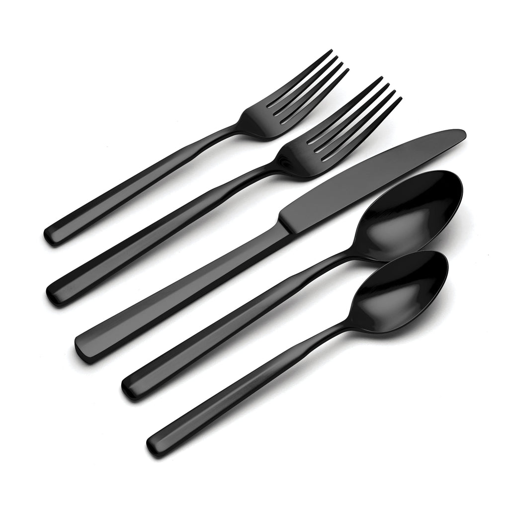 Ryder Black Satin 20 Piece Flatware Set