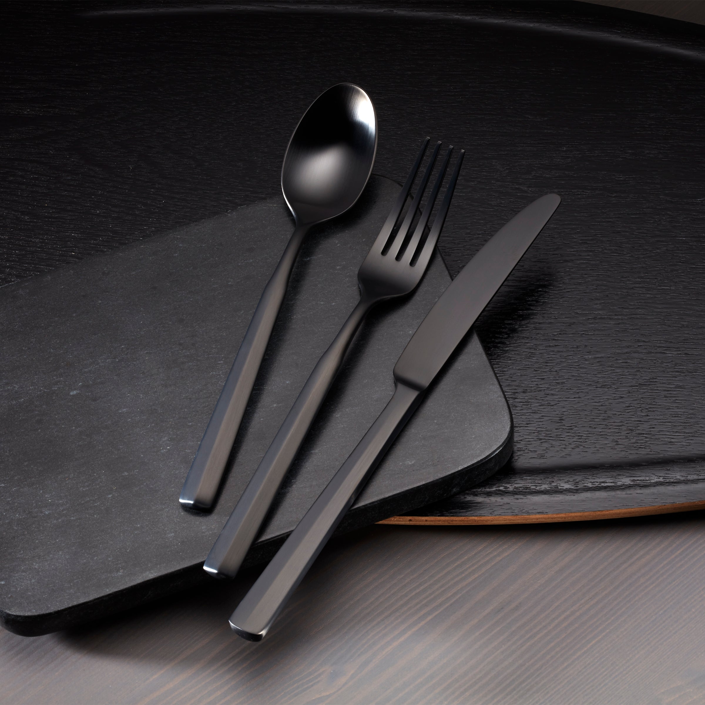Ryder Black Satin 20 Piece Flatware Set