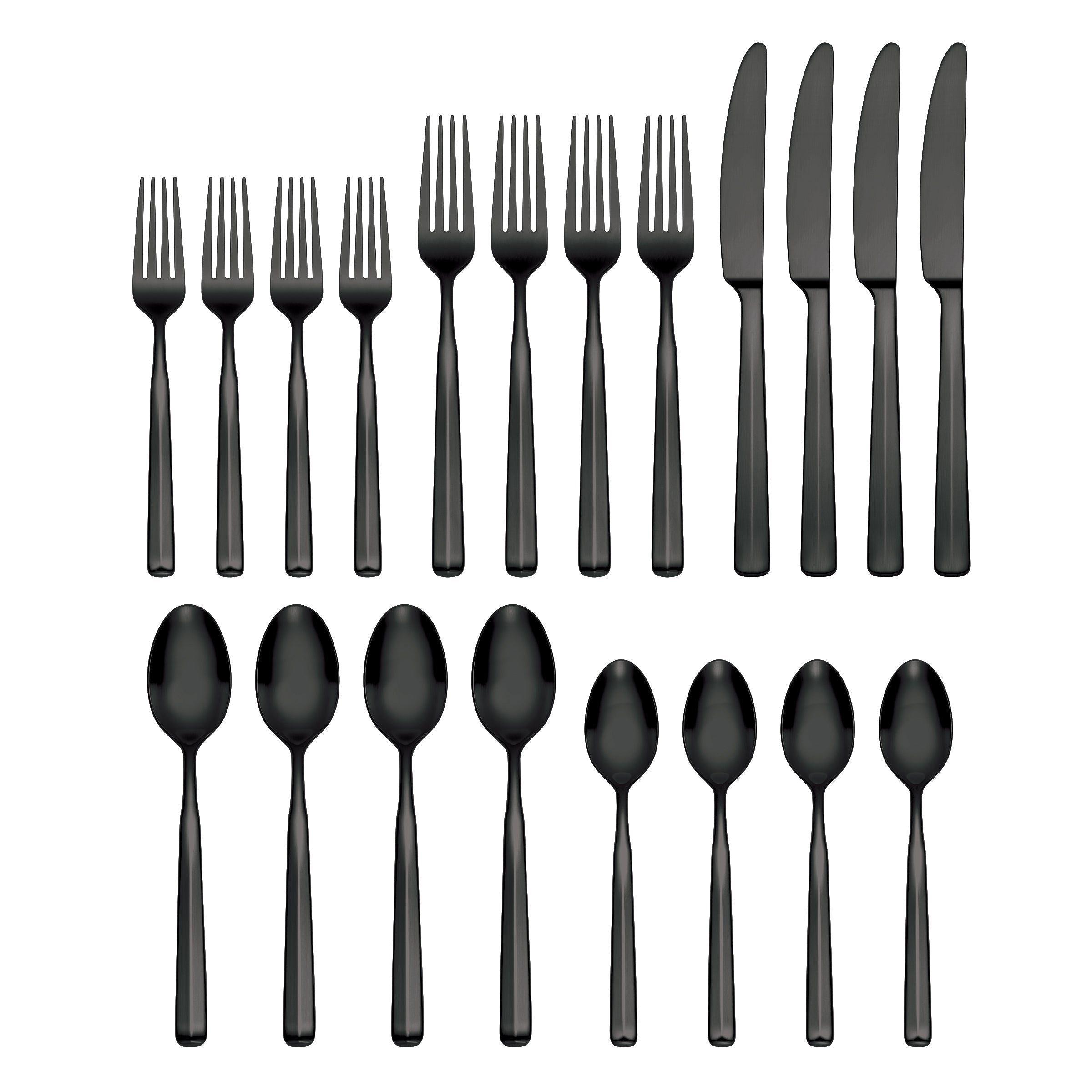 Ryder Black Satin 20 Piece Flatware Set