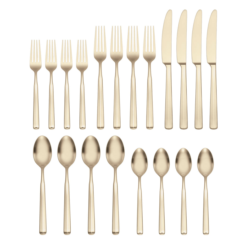 Ryder Champagne Satin 20 Piece Flatware Set