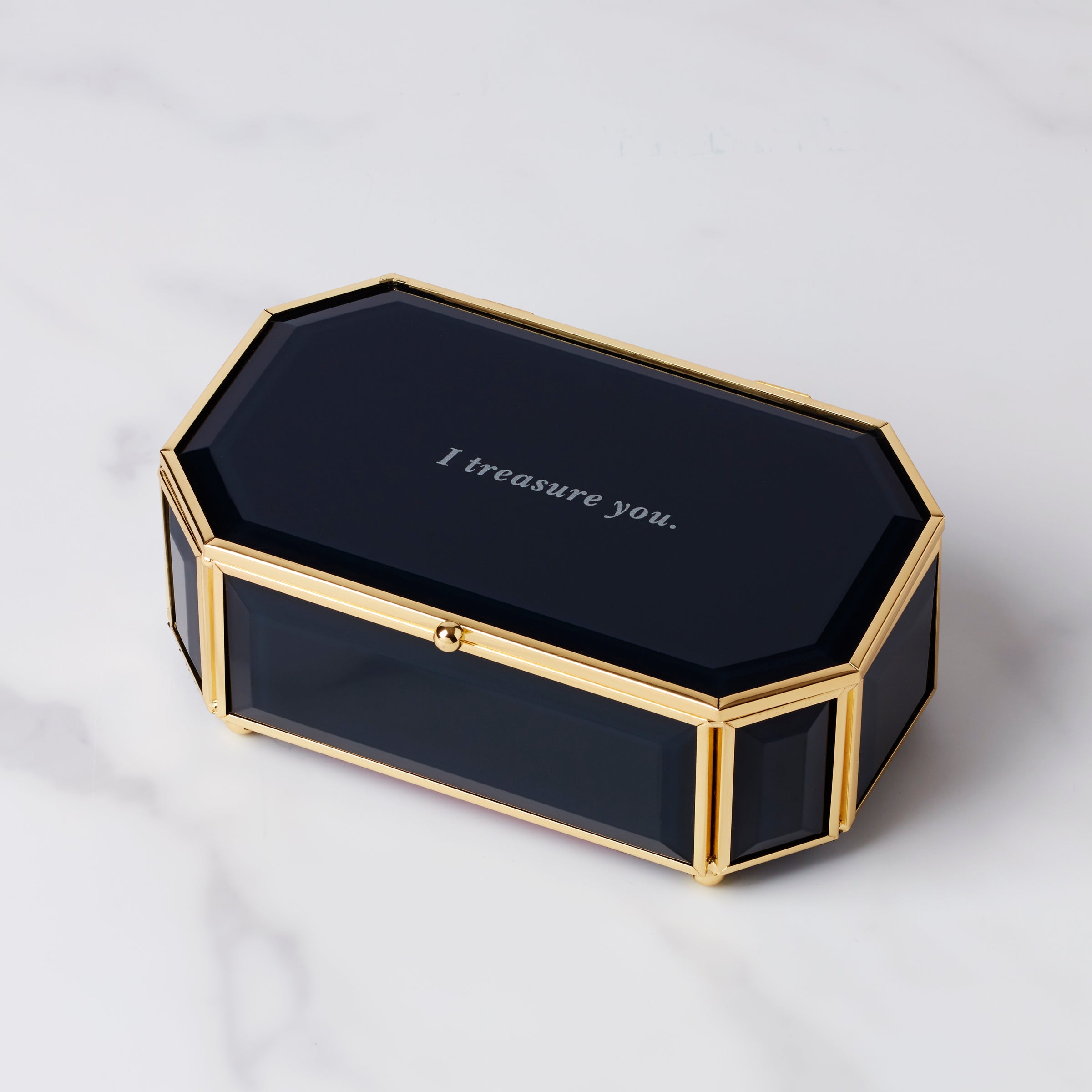 """I Treasure You"" Black Jewelry Box"