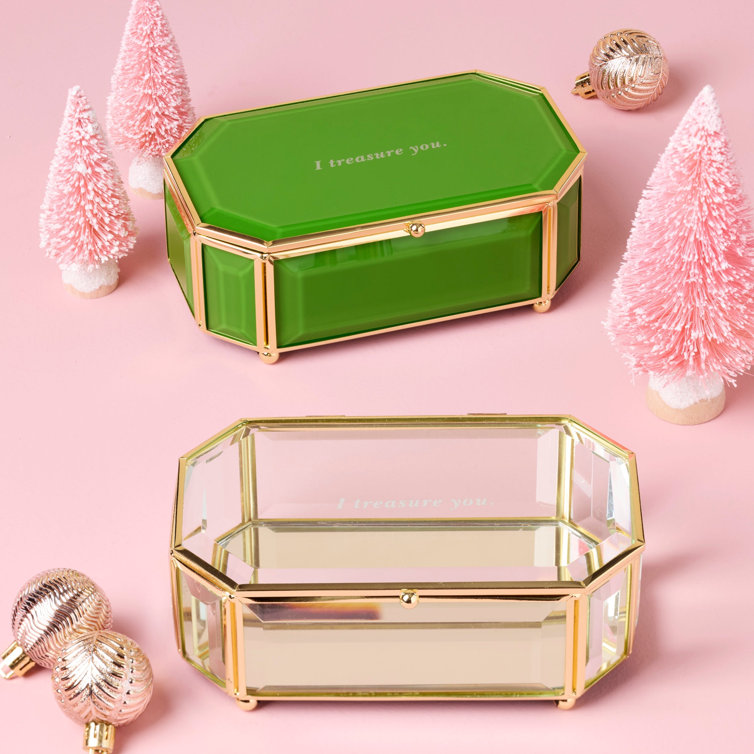 """I Treasure You"" Clear Jewelry Box"