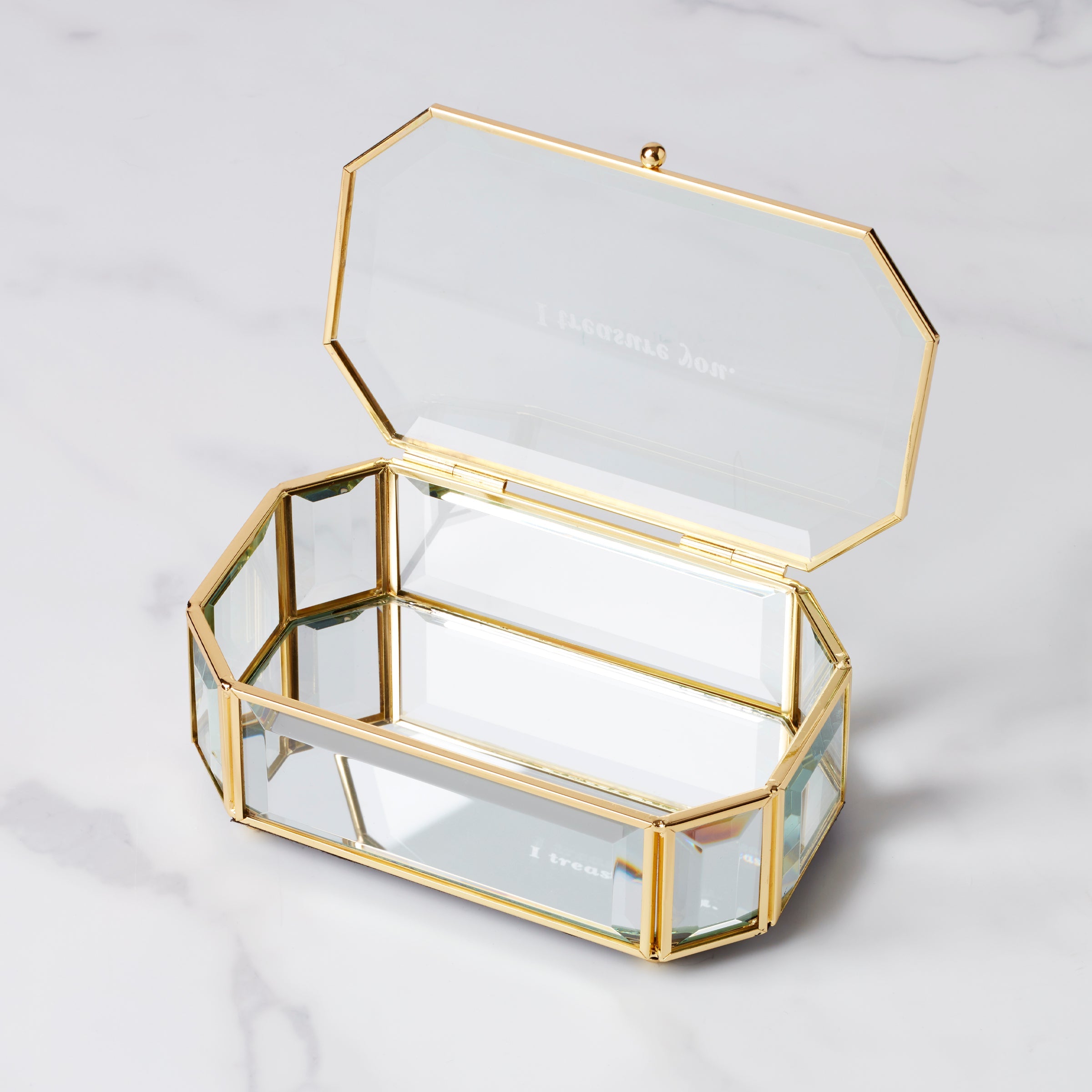 """I Treasure You"" Clear Jewelry Box"