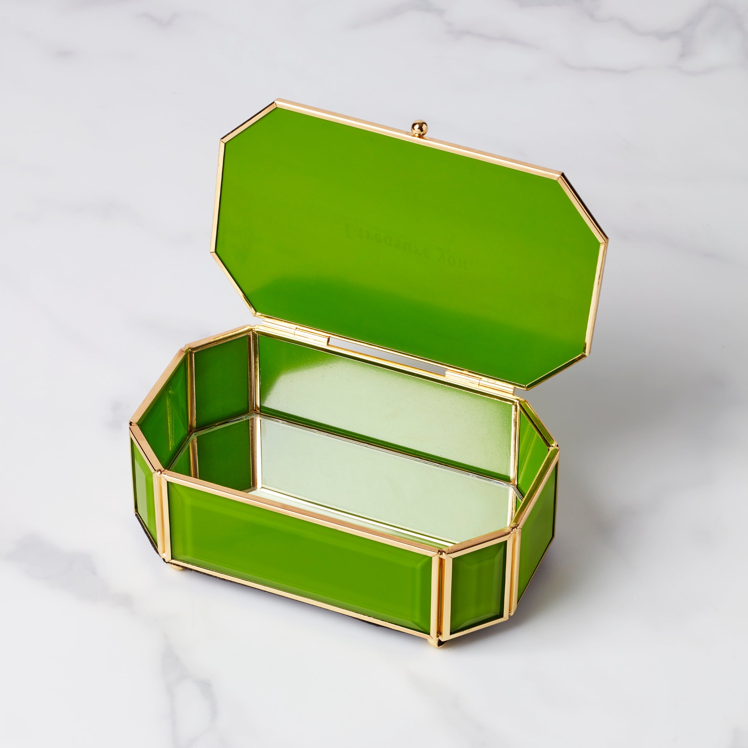 """I Treasure You"" Green Jewelry Box"