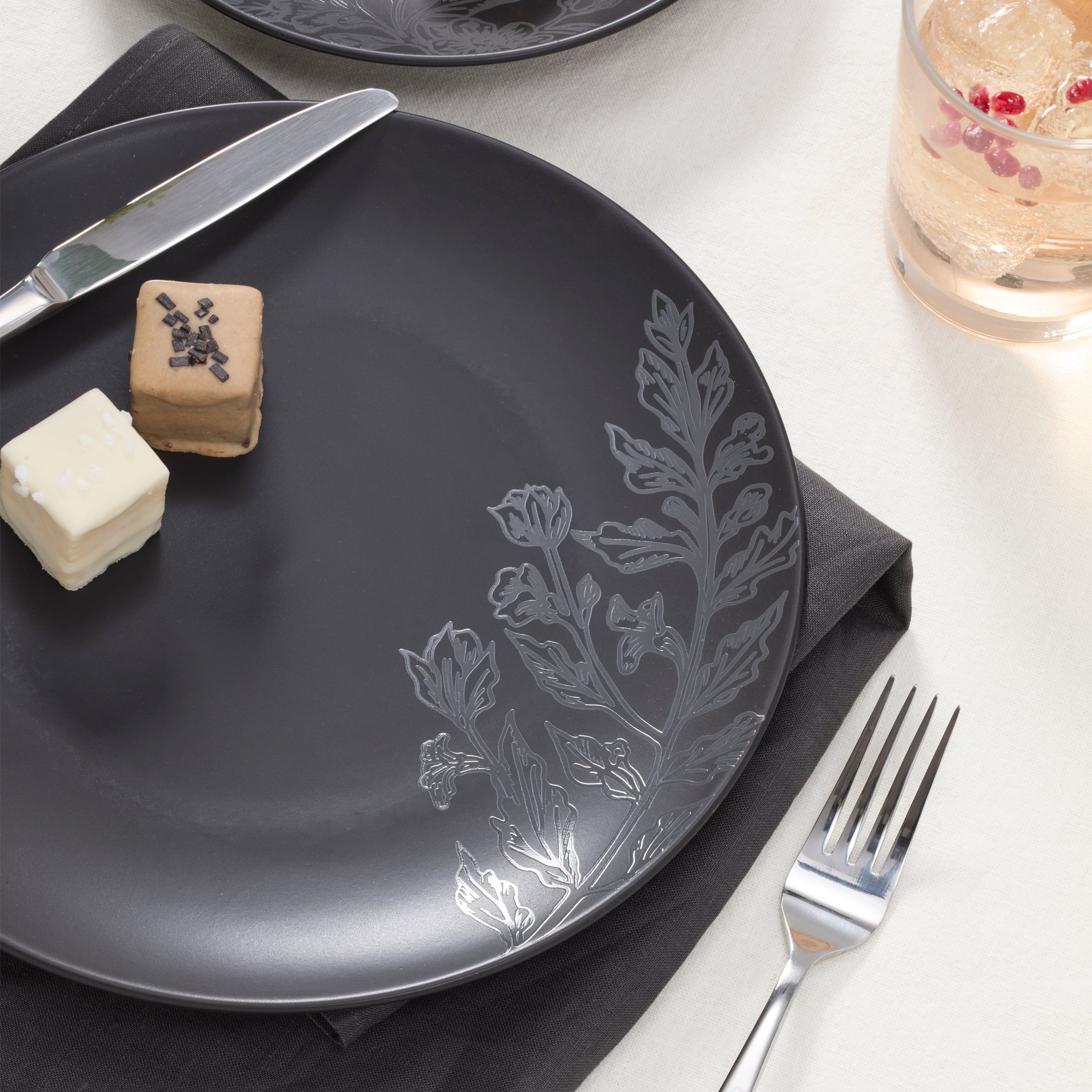Roseto Charcoal 12-Piece Dinnerware Set