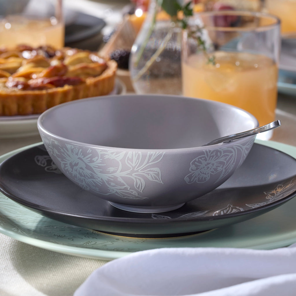 Roseto Charcoal 12-Piece Dinnerware Set
