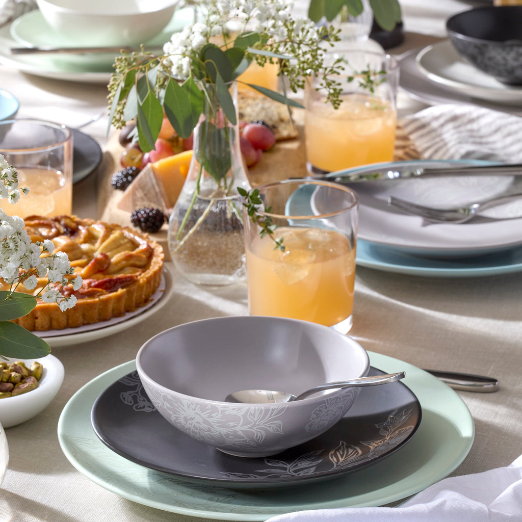 Roseto Charcoal 12-Piece Dinnerware Set