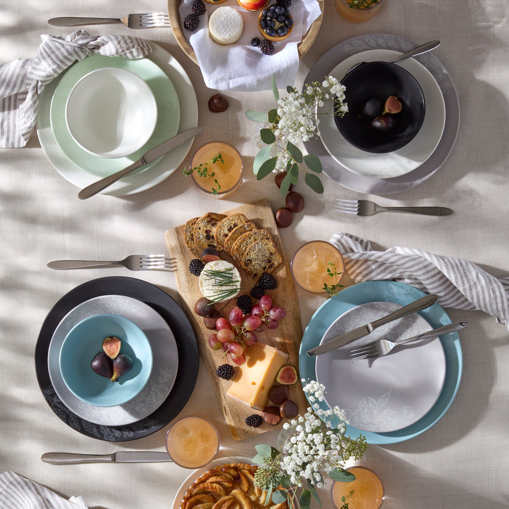 Roseto Charcoal 12-Piece Dinnerware Set