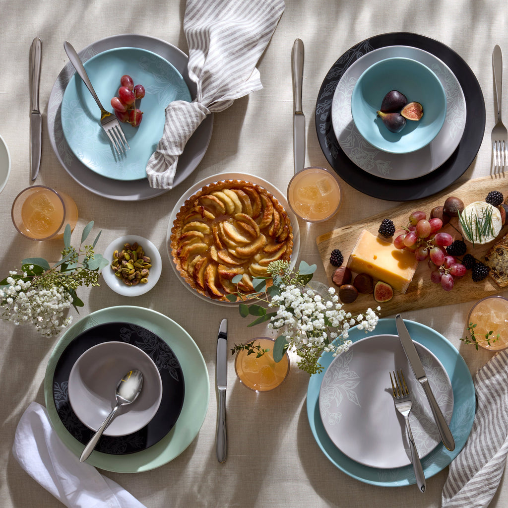 Roseto Charcoal 12-Piece Dinnerware Set