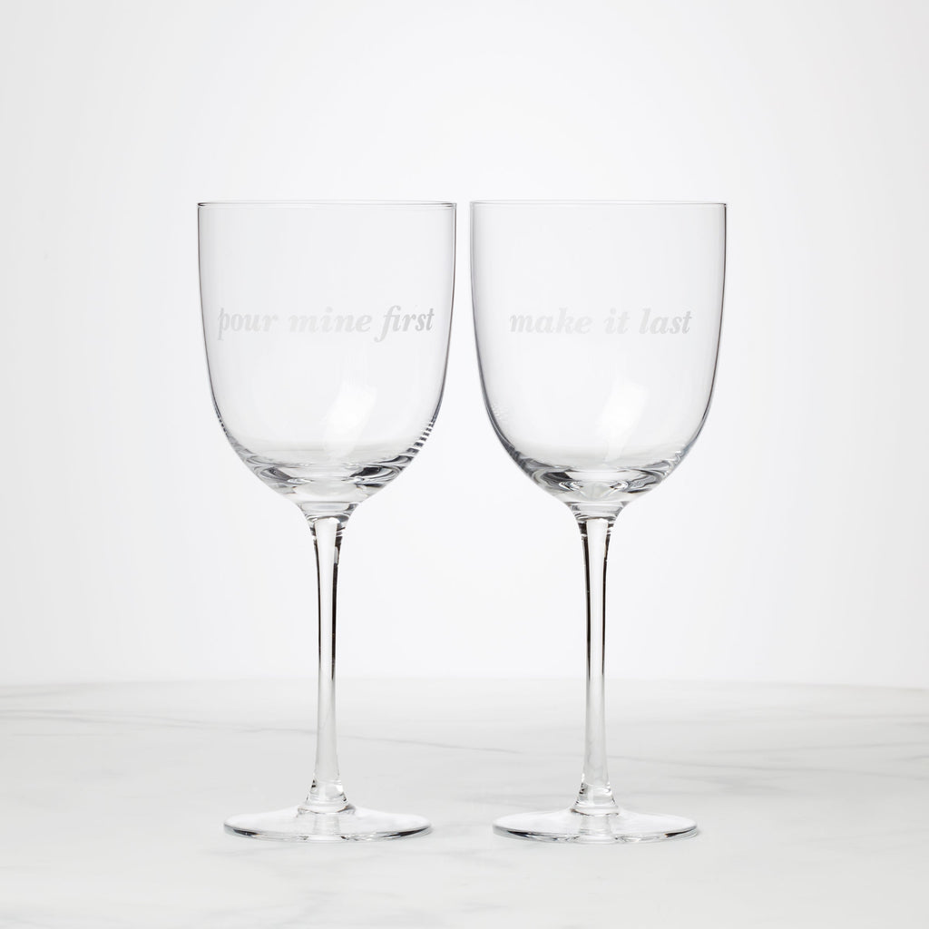 Pour Mine & Make It Last Wine Glasses - Set Of 2