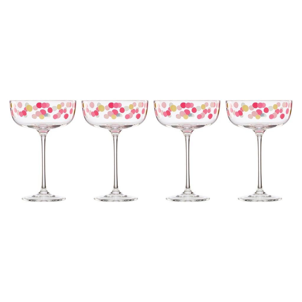 It's Raining Confetti Coupe Glasses - Set Of 4