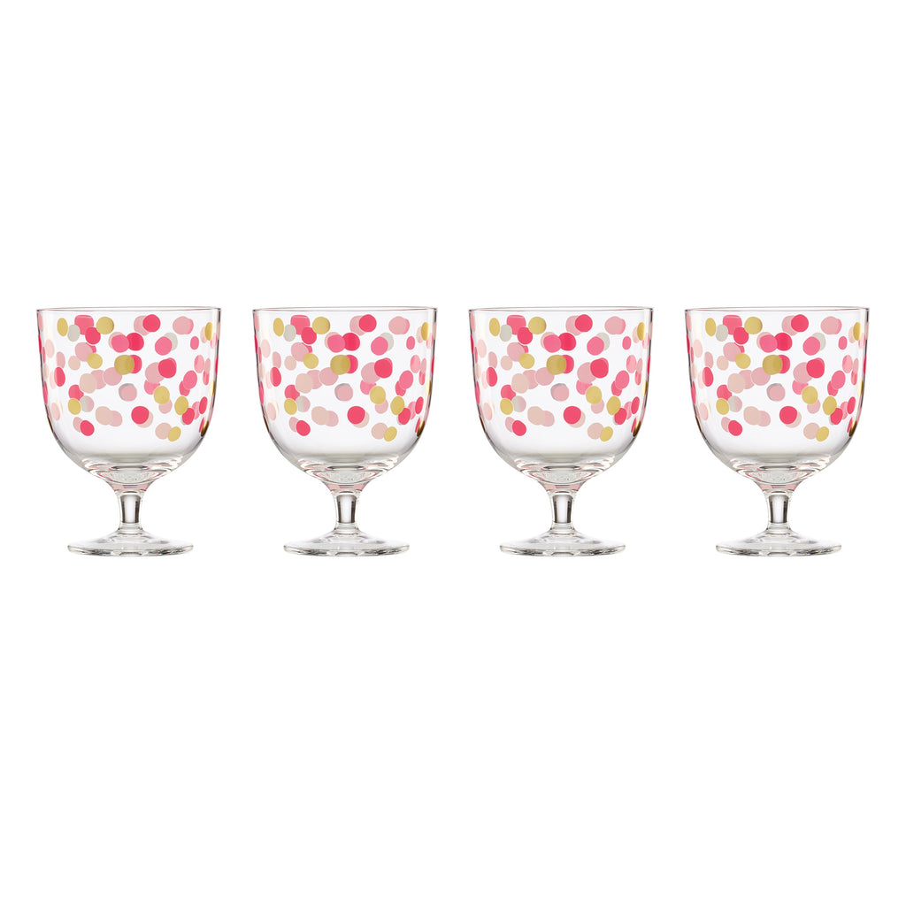 It's Raining Confetti Short Wine Glasses - Set Of 4