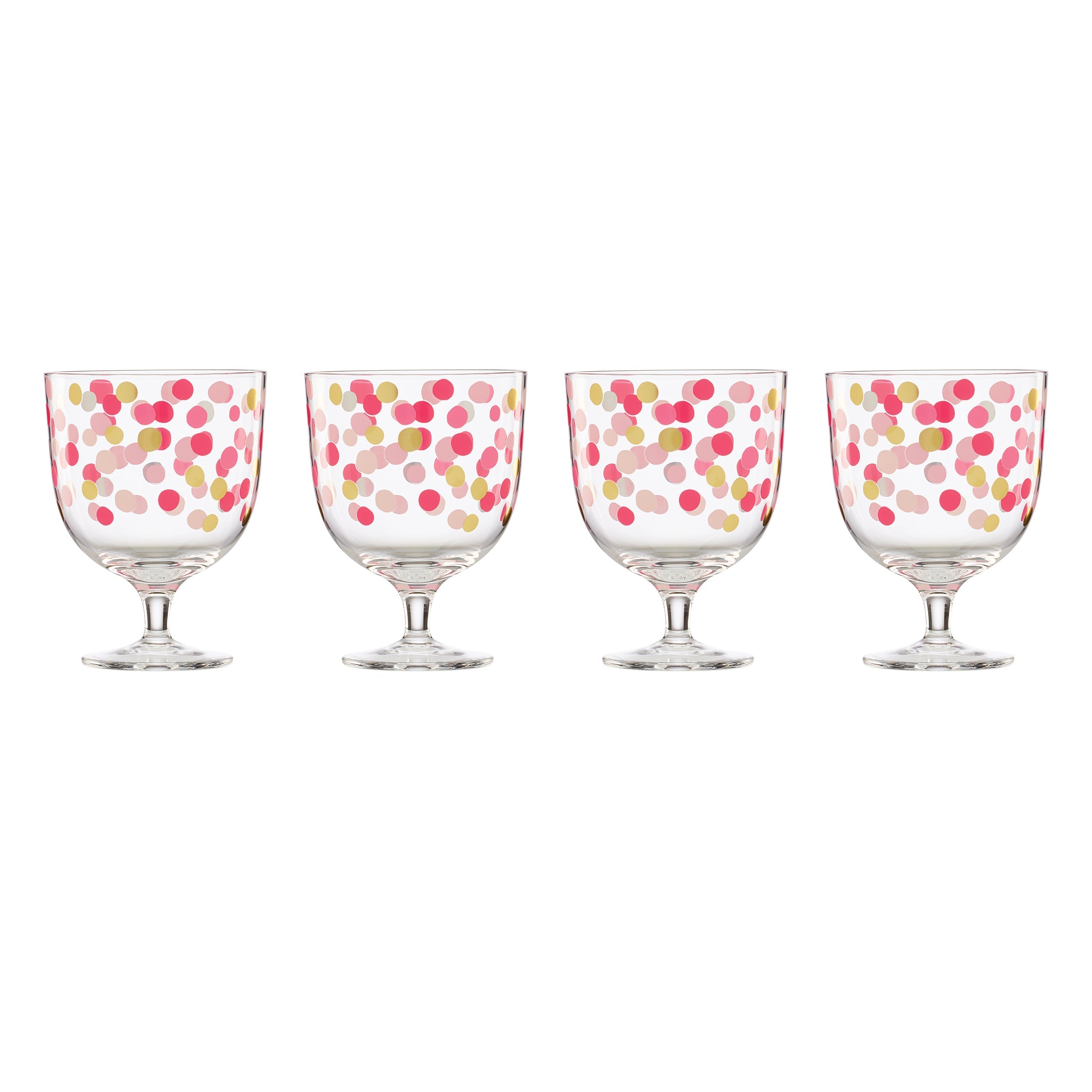 It's Raining Confetti Short Wine Glasses - Set Of 4