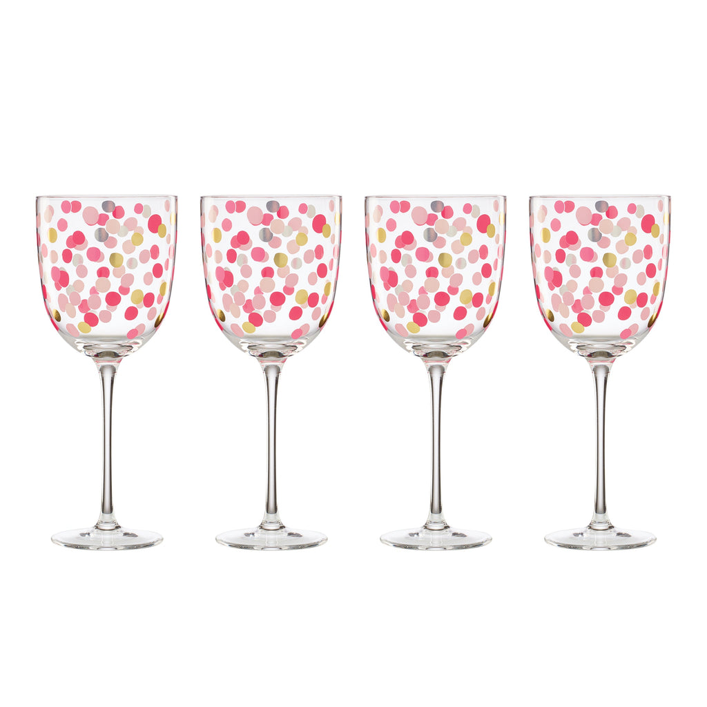 It's Raining Confetti Wine Glasses - Set Of 4