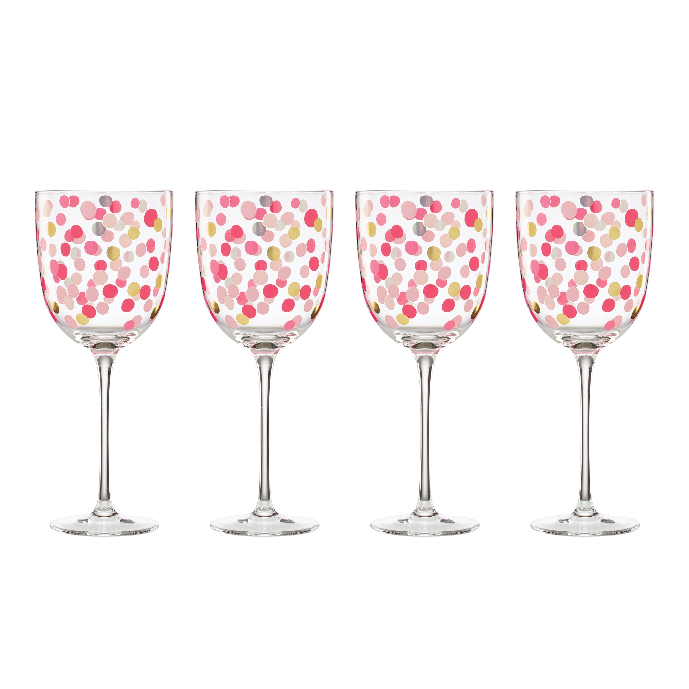 It's Raining Confetti Wine Glasses - Set Of 4