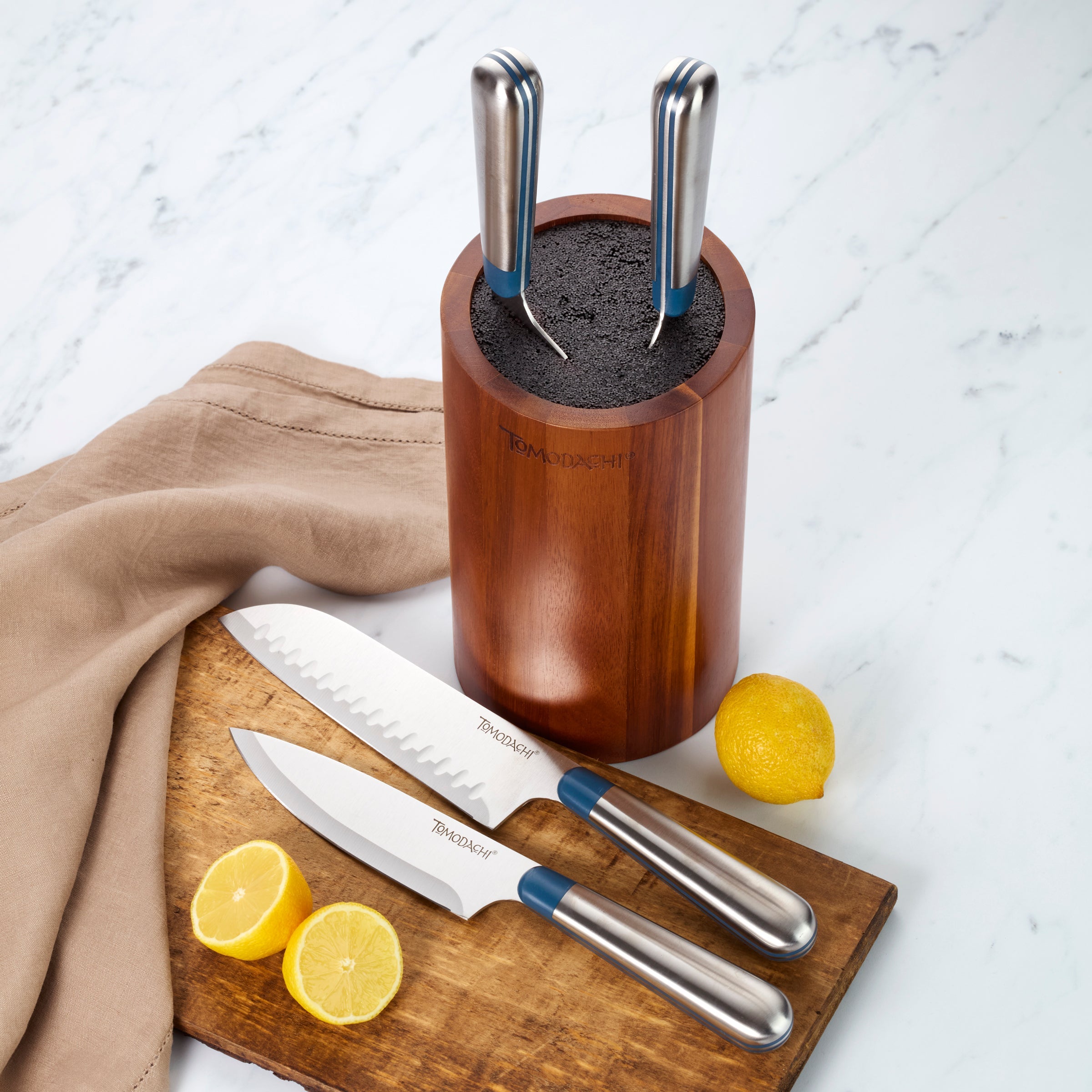 Keen 5 Piece Acacia Bristle Block Cutlery Set