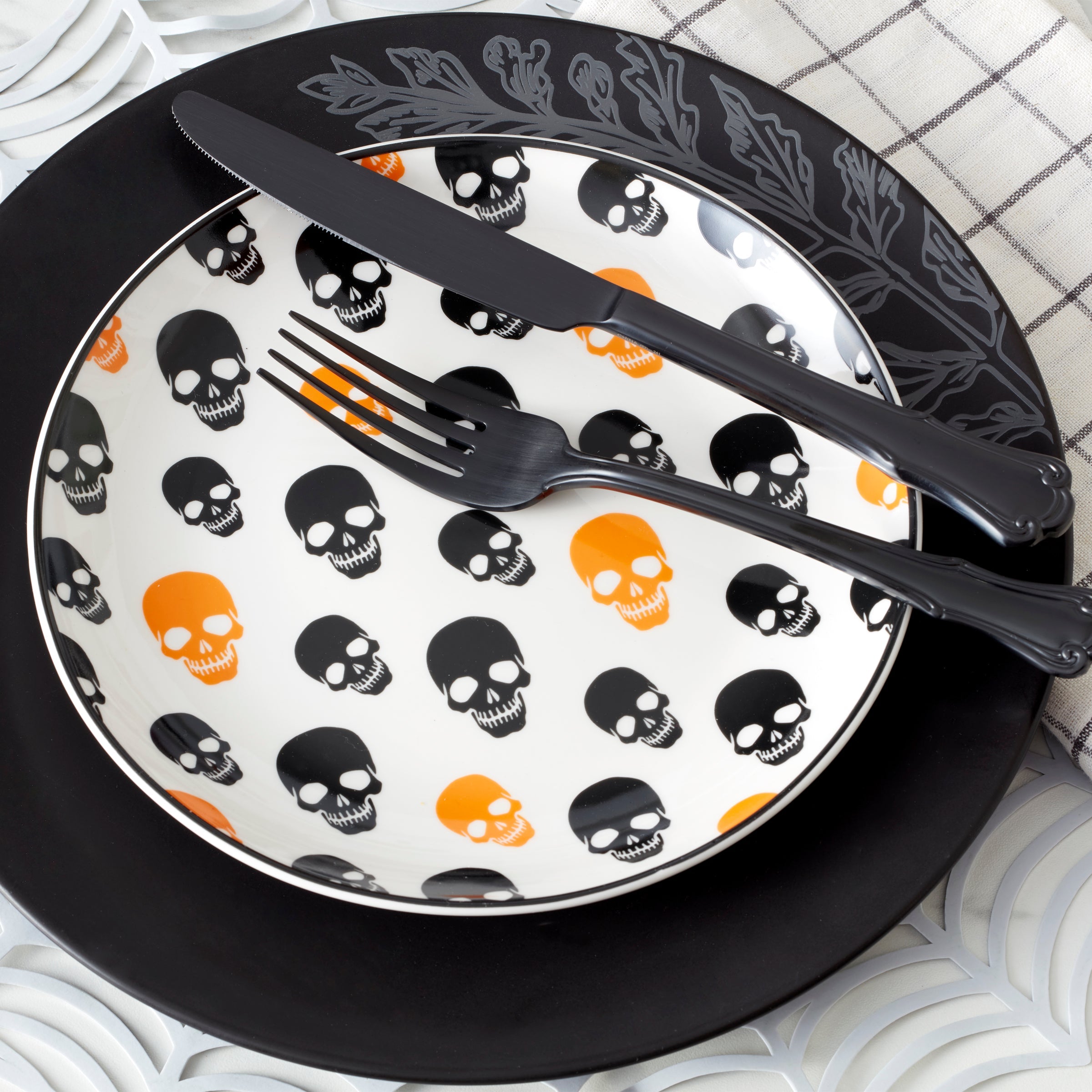 Roseto Charcoal 12-Piece Dinnerware Set