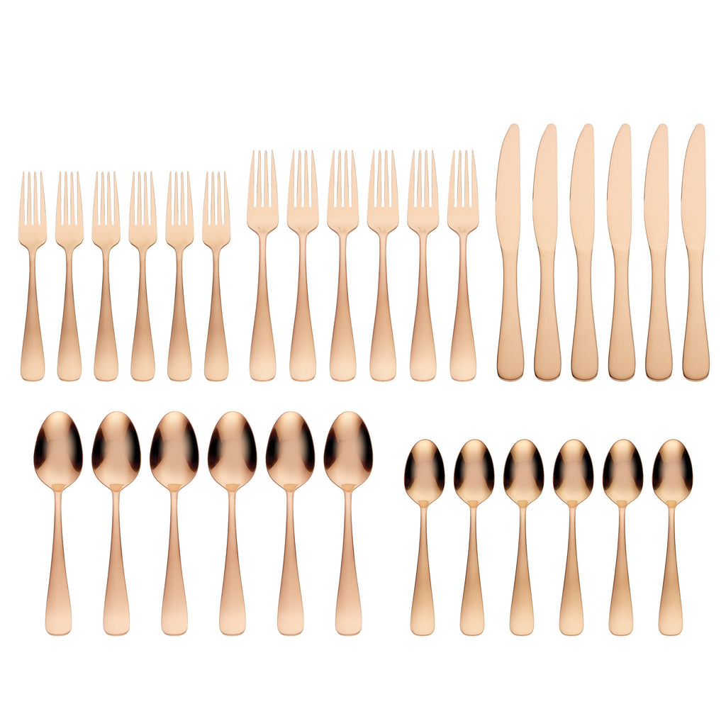 Melodie Copper Titanium 30 Piece Flatware Kit