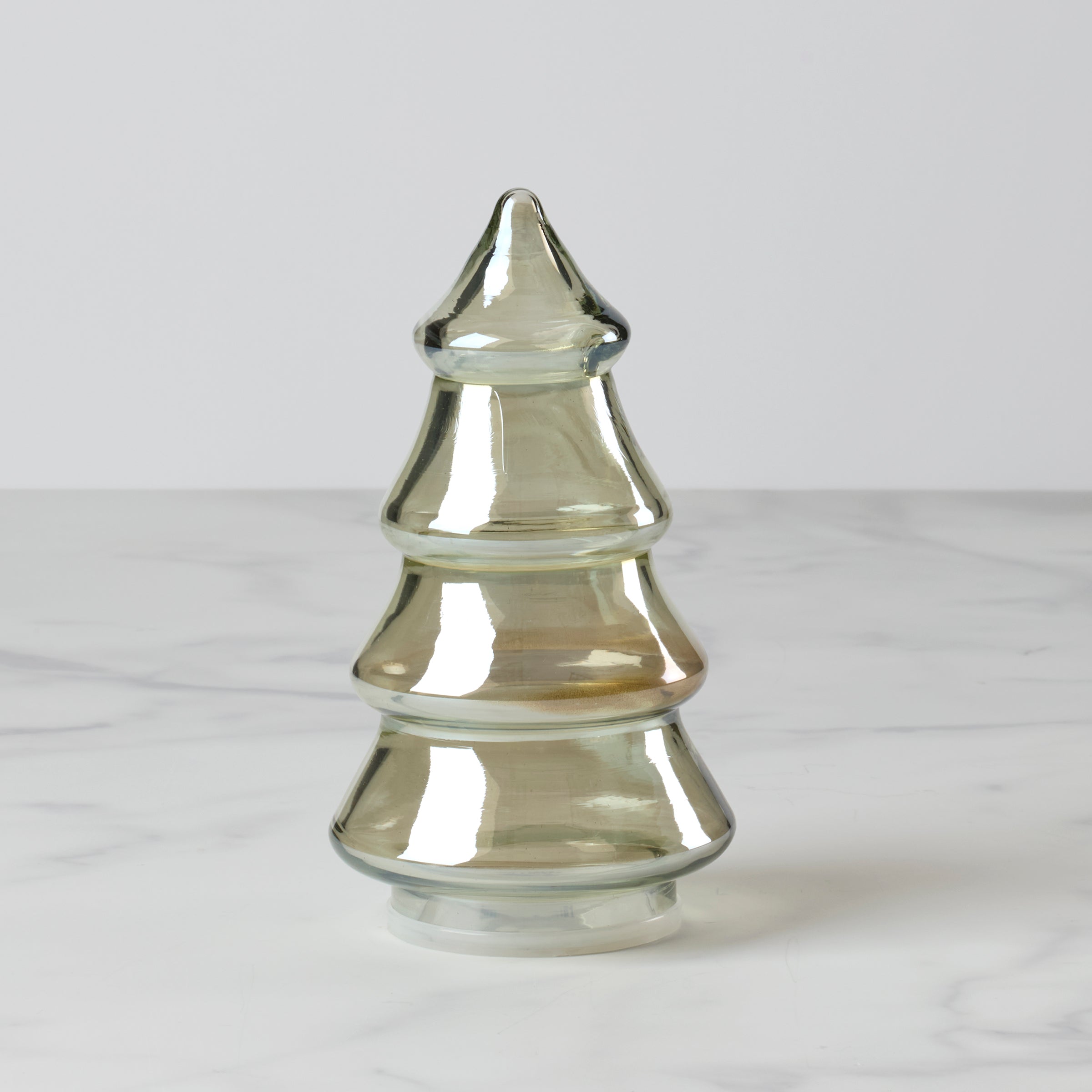 Small Green Luster Glass Tree Canister