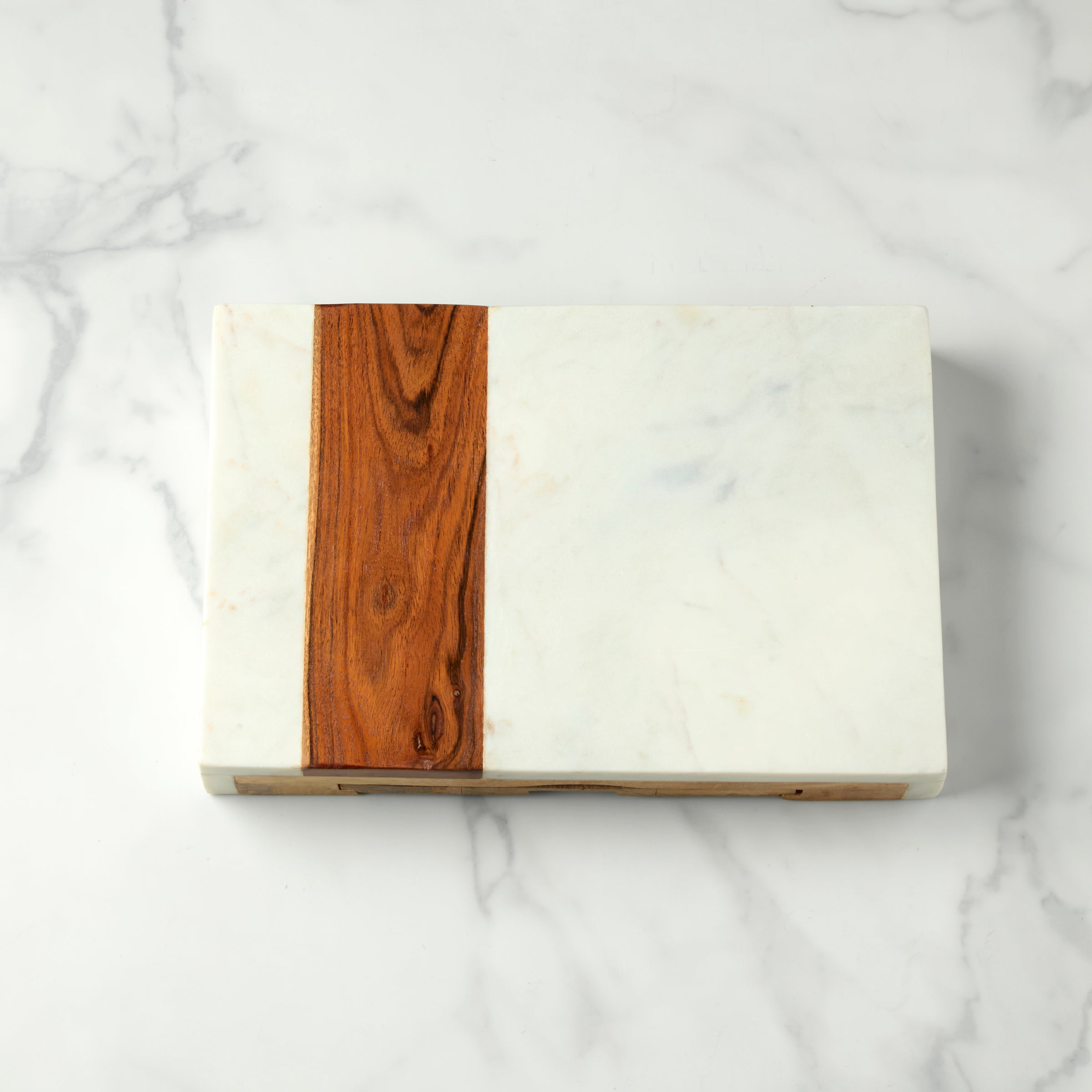 Marble & Wood Serving Board With Cheese Server Set