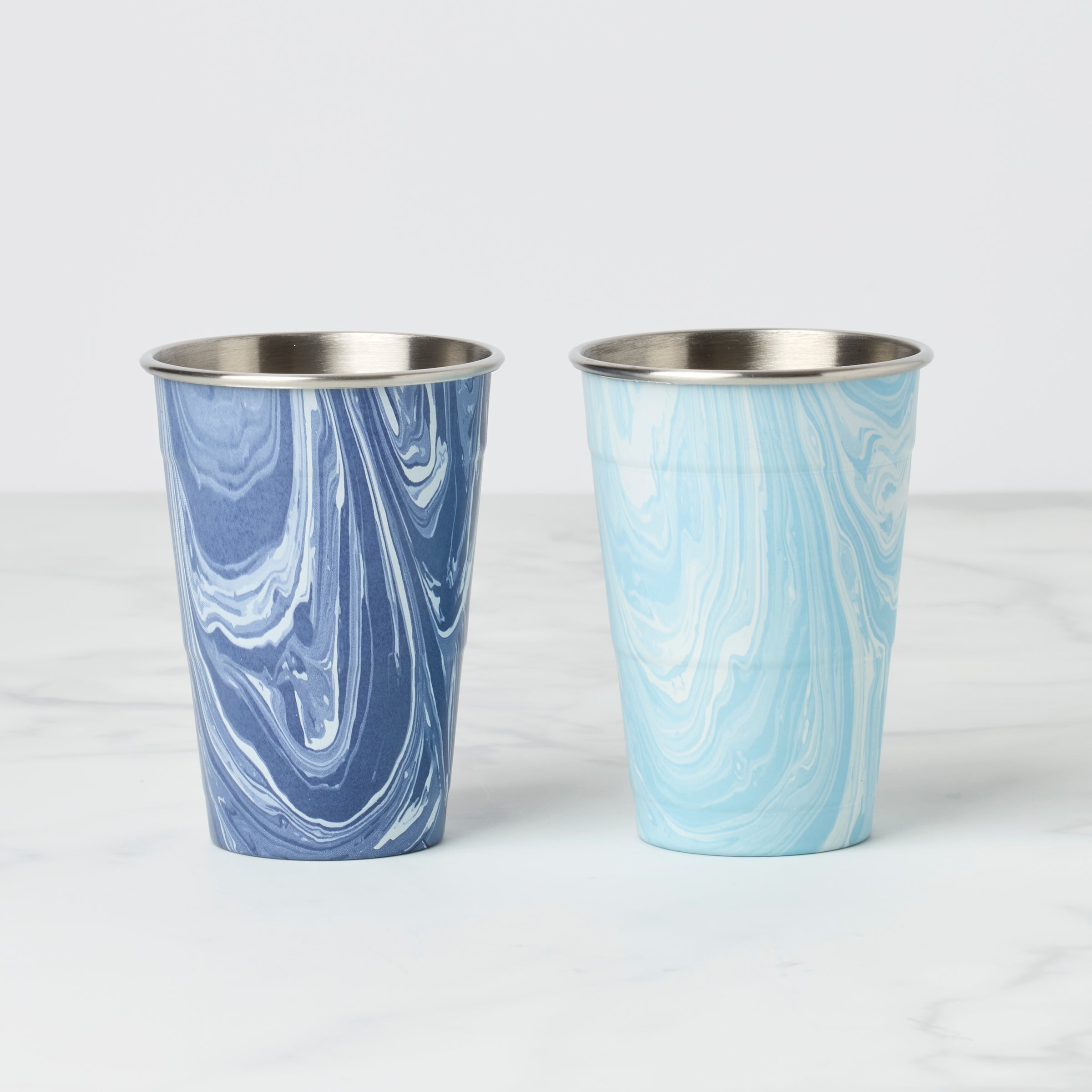 Navy Blue Swirl Party Cup - Set Of 2