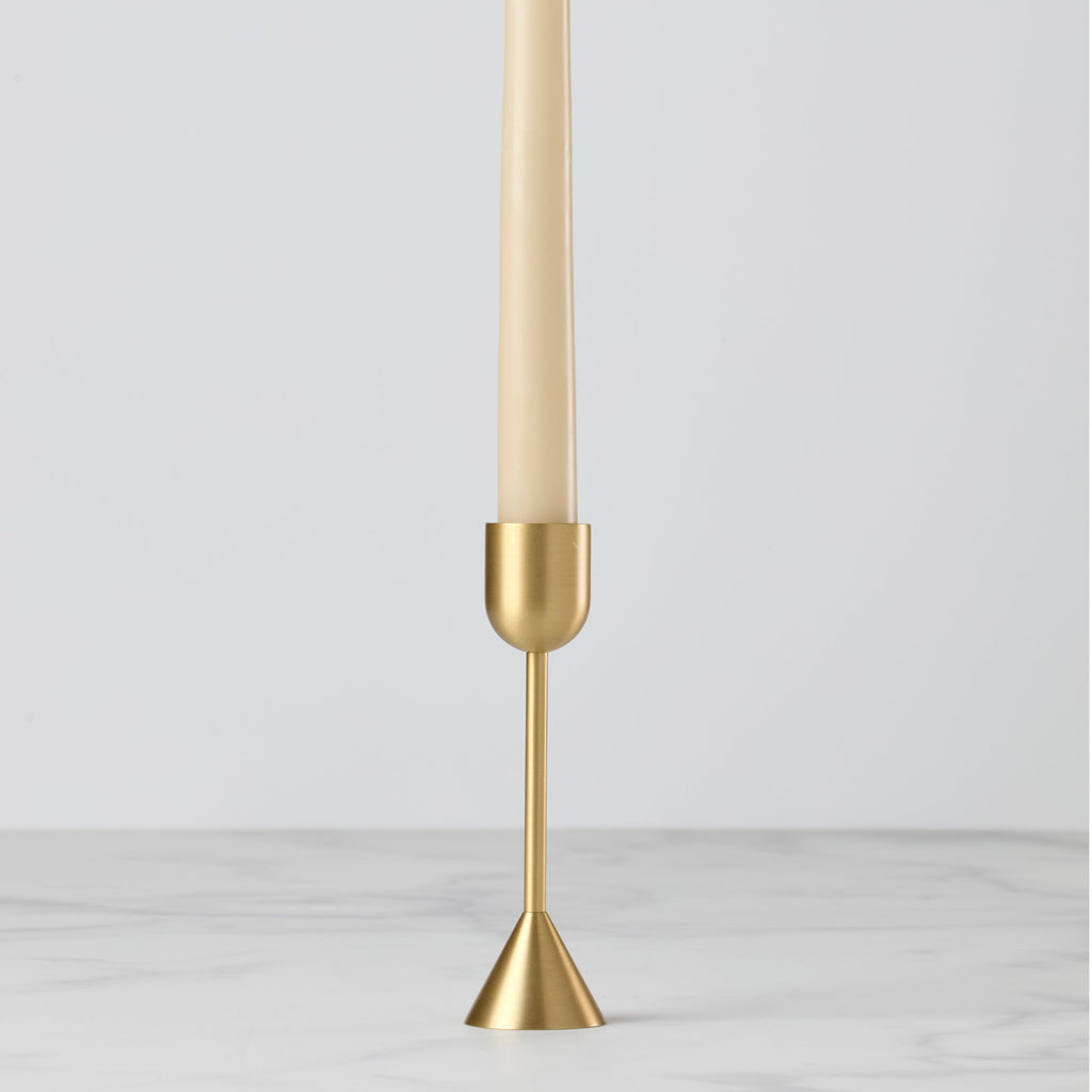 Light Gold Tall Taper Candle Holder