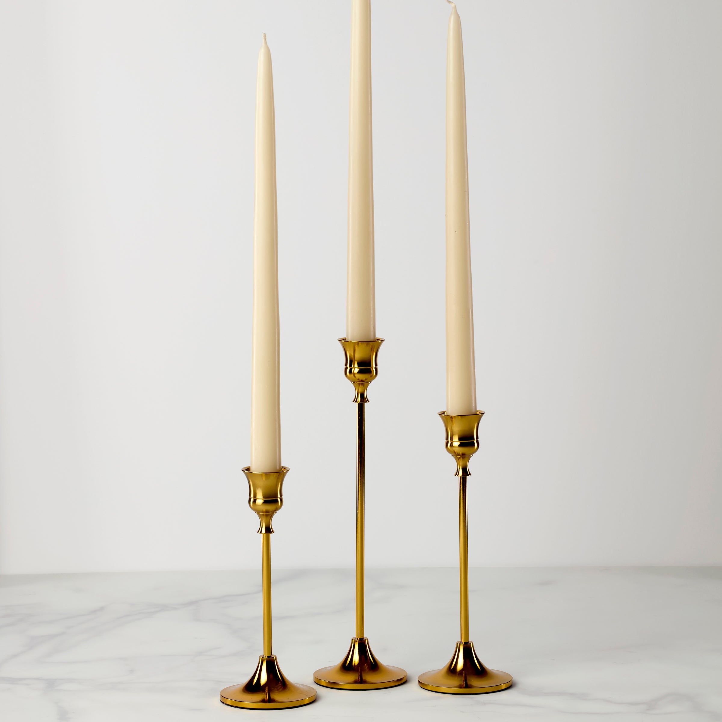 Classica 3-Piece Gold Candle Holder Set