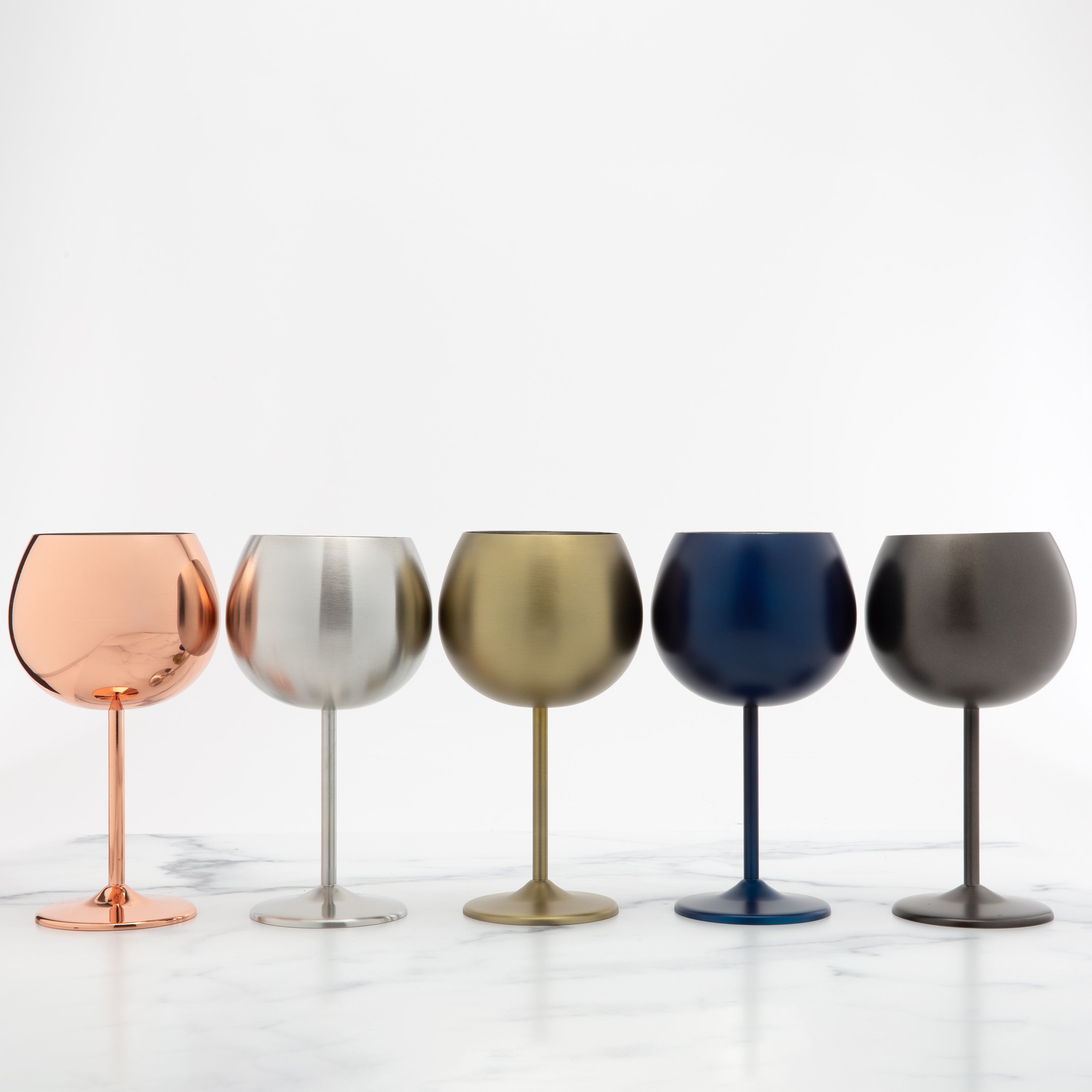 Gold Stainless Wine Glasses - Set Of 4
