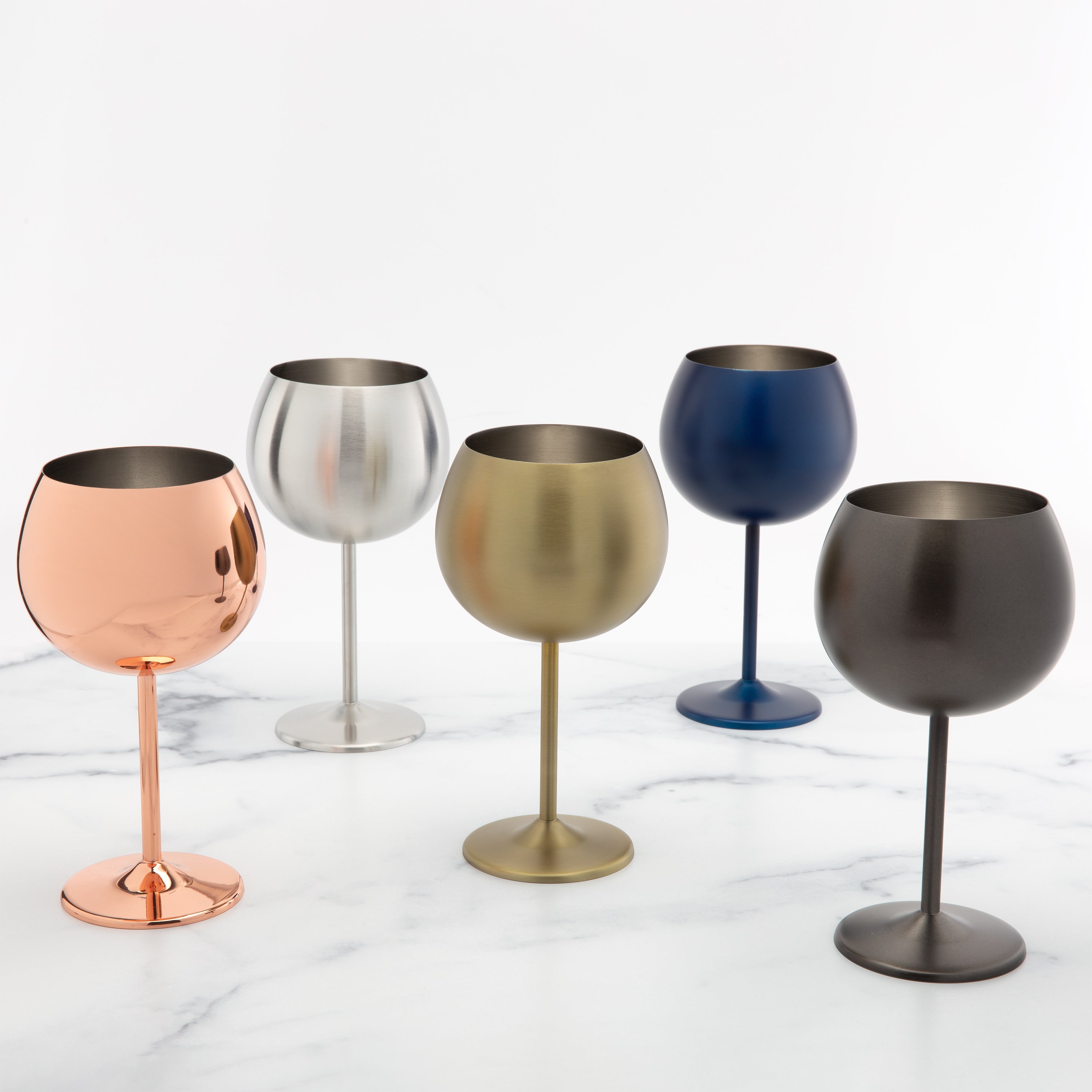 Gold Stainless Wine Glasses - Set Of 4