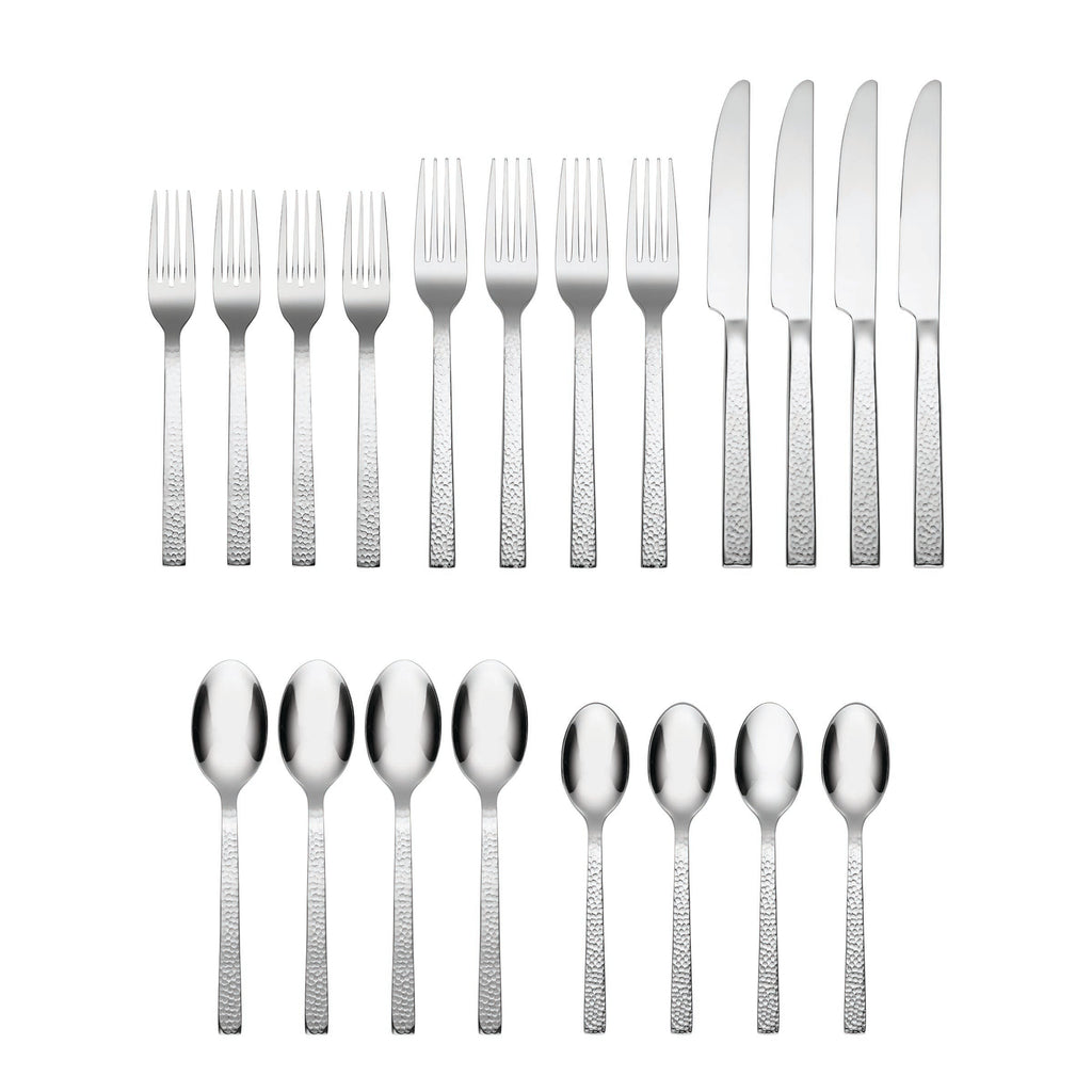 Chefs Table Hammered 20 Piece Flatware Set