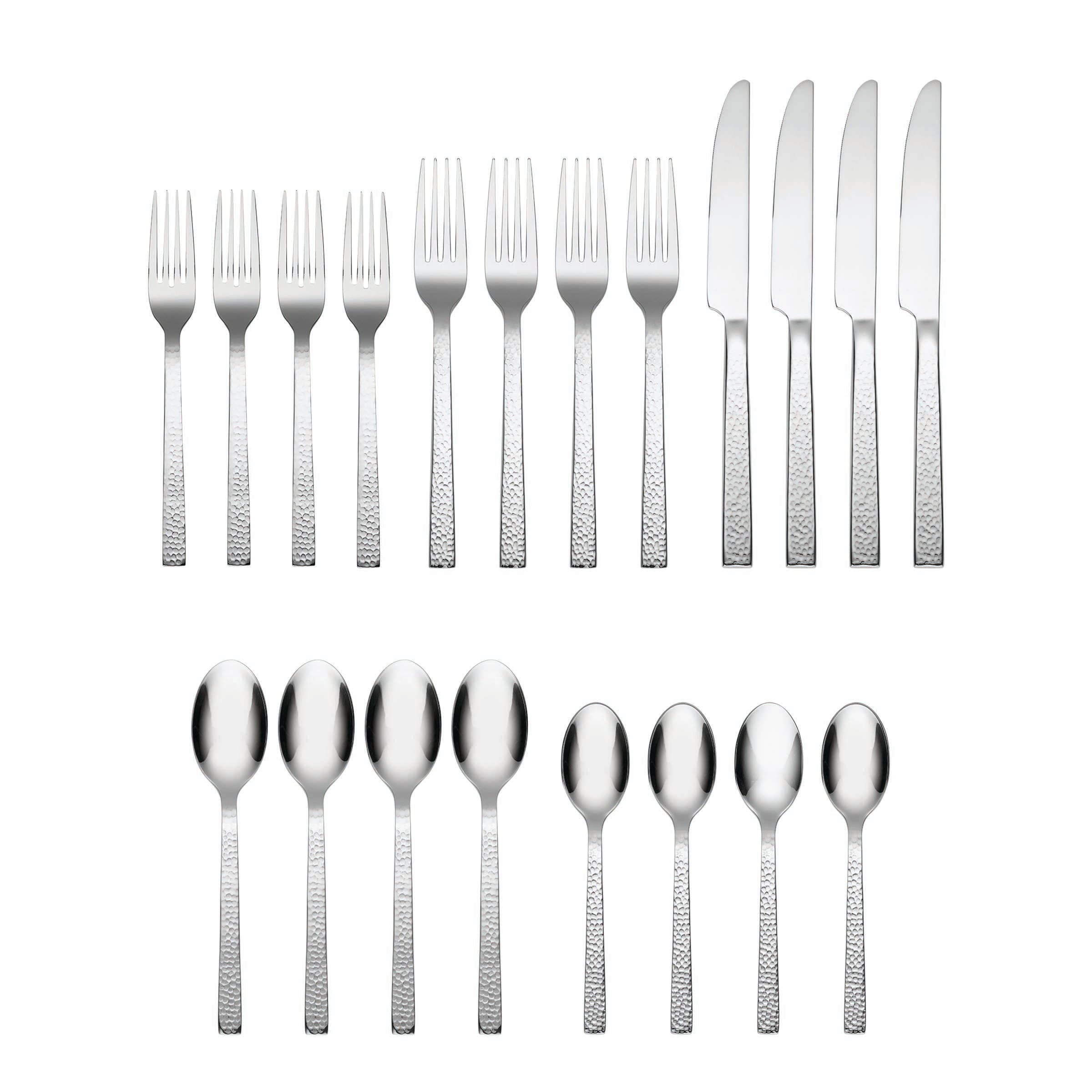 Chefs Table Hammered 20 Piece Flatware Set