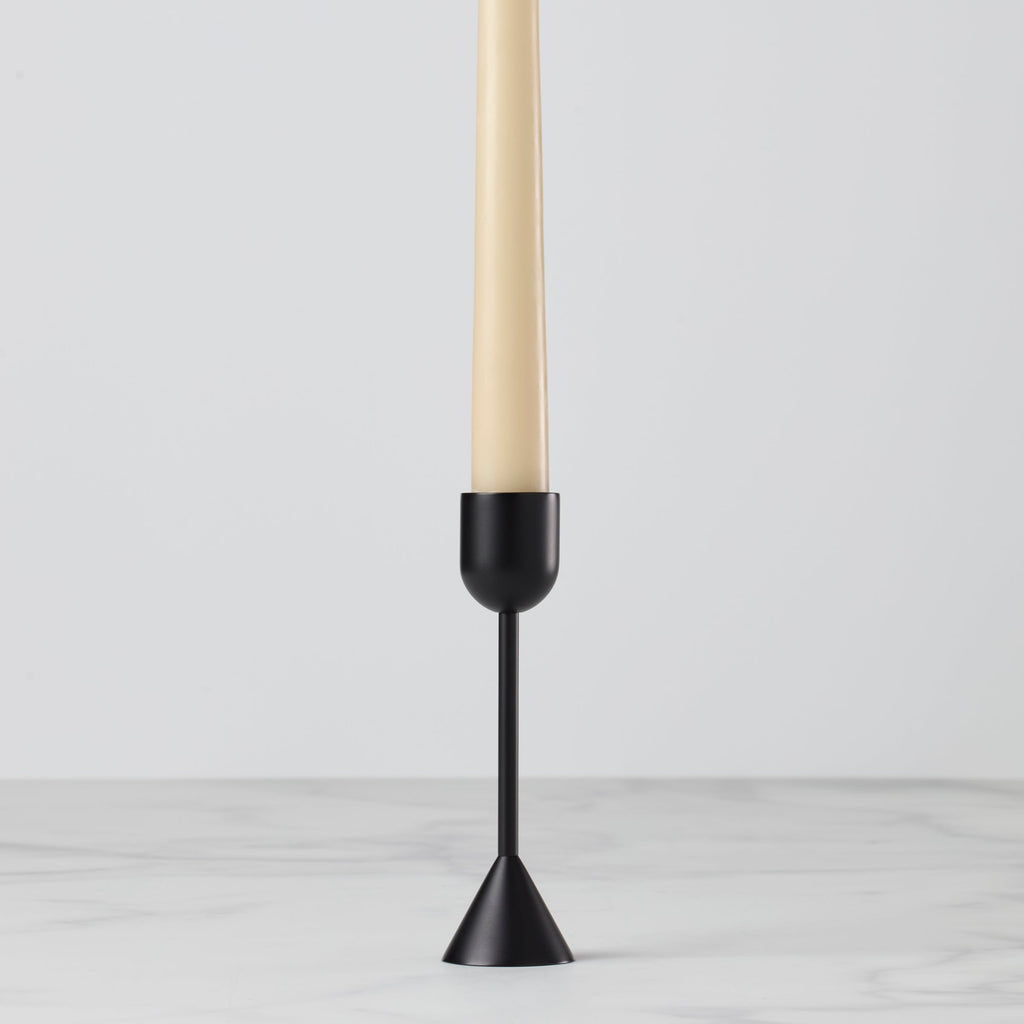 Onyx Brass Tall Taper Candle Holder
