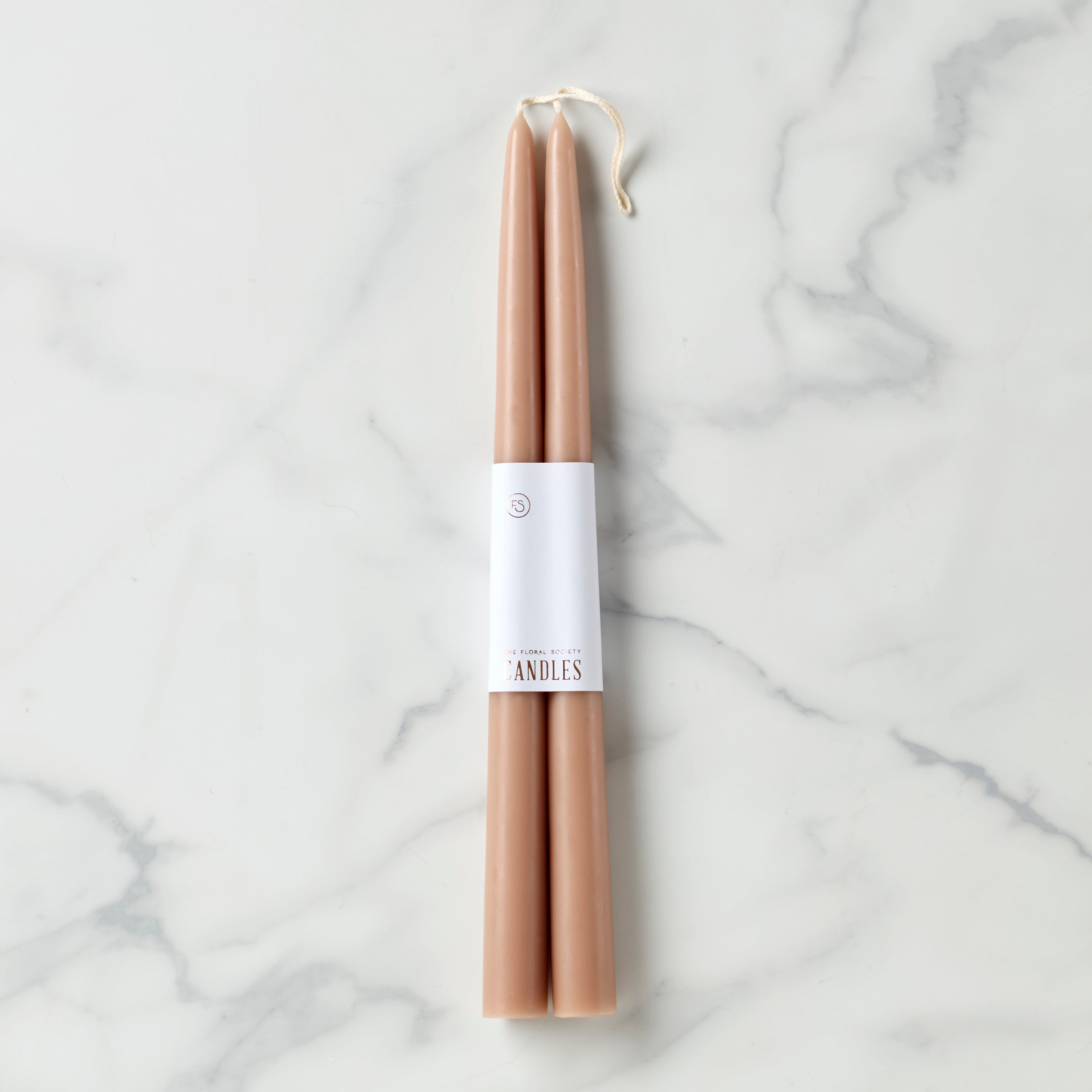 "Dipped 12"" Taper Candle Pair - Greige"